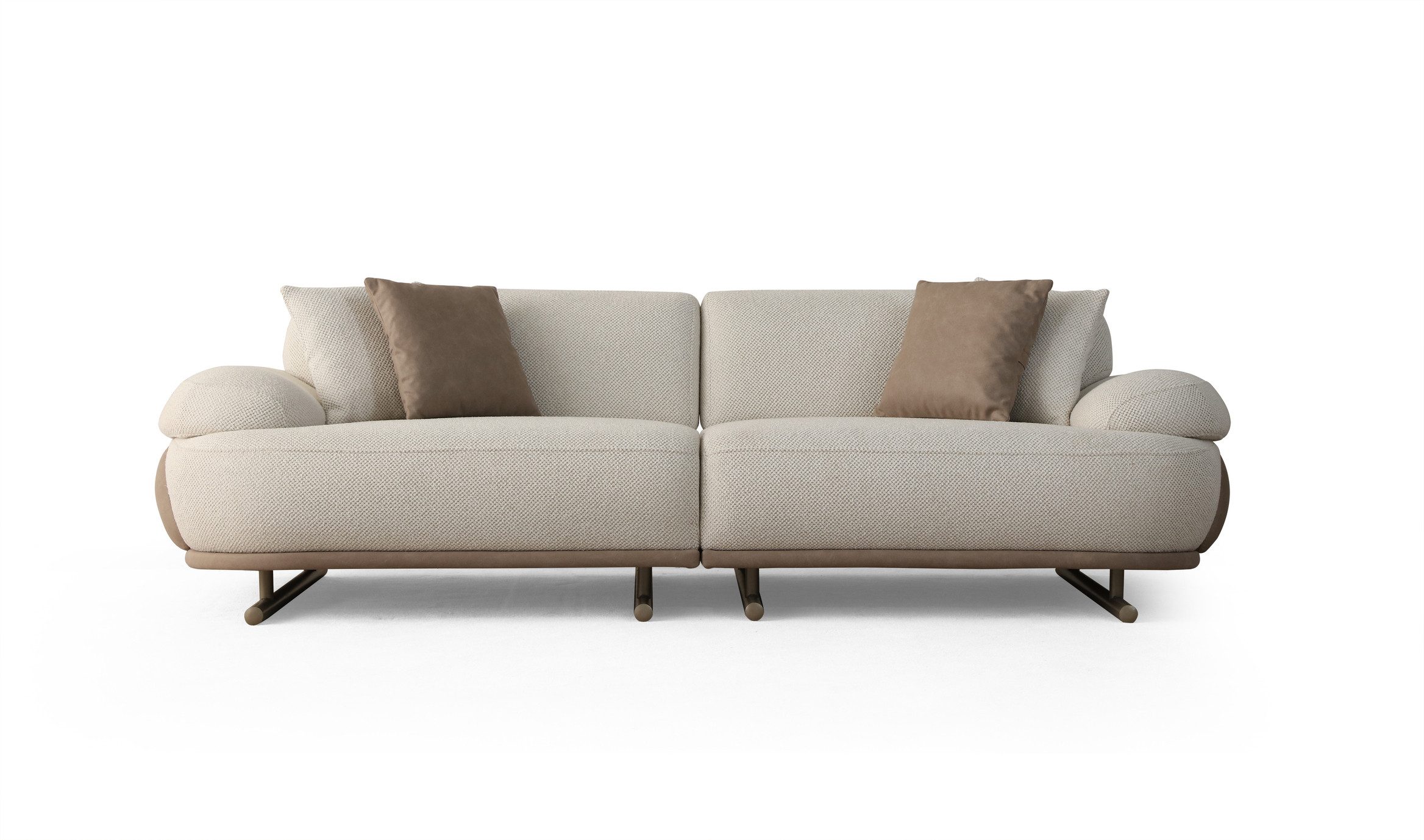 JVmoebel 3-Sitzer Beige Sofa von JVMoebel mit elegantem Design und Kissen, 1-Teilig 1 Teile, Made in Europa