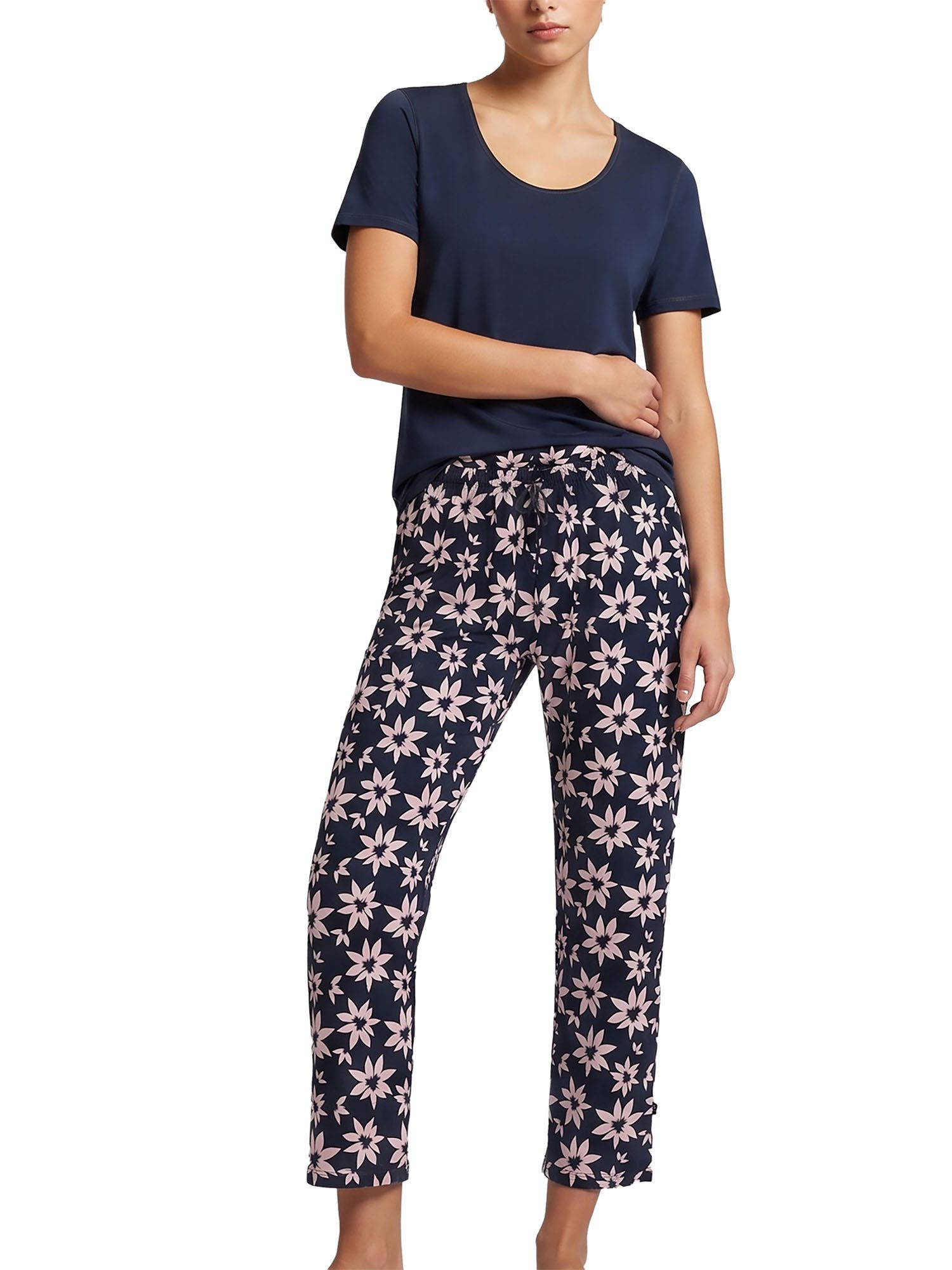 Ammann Pyjama Damen T-Shirt, 7/8 Relaxhose Night & Relax (Packung, 1 tlg) Modal & Baumwolle, seidig weich, Nachtwäsche und Homewear Set