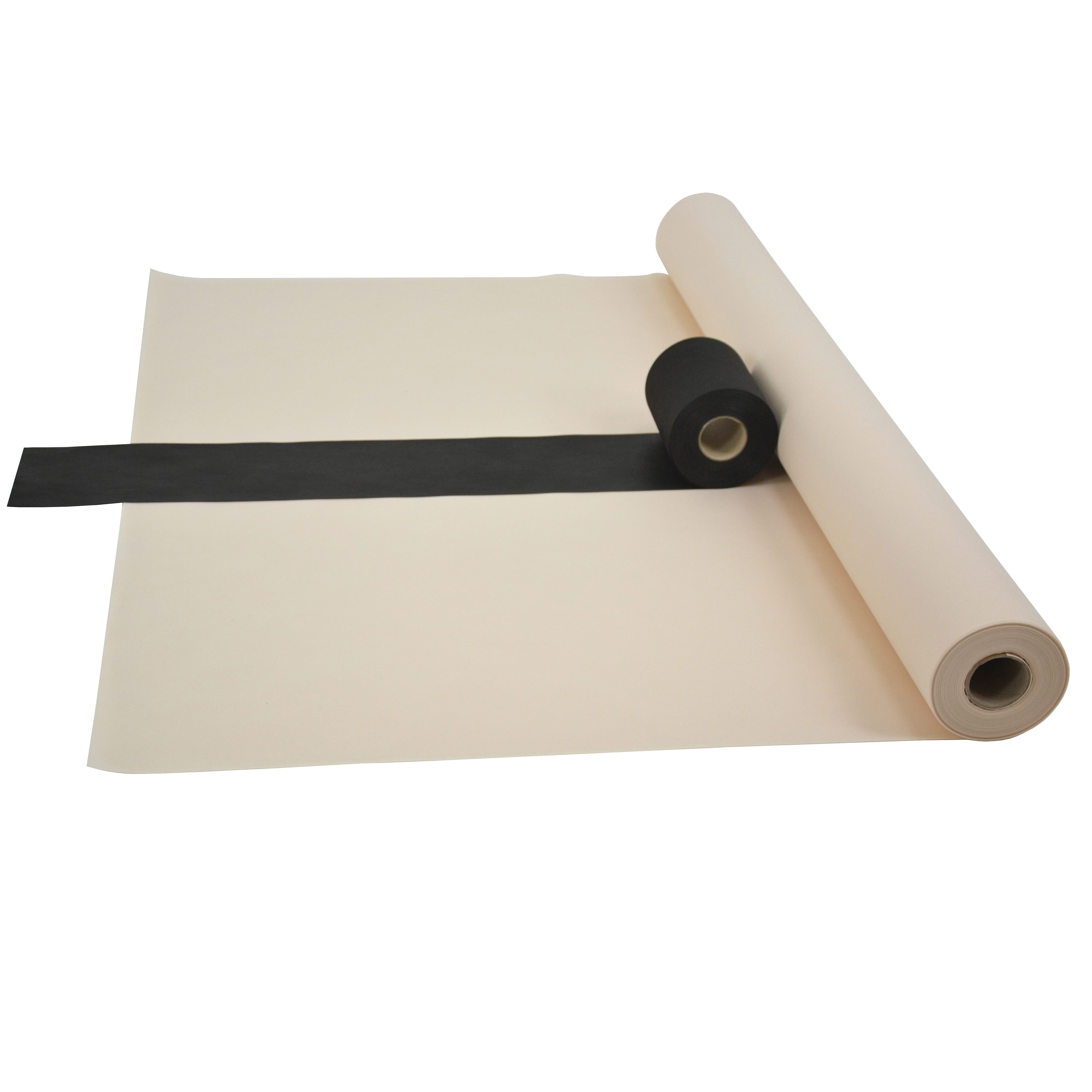 Sensalux Tischdecke Kombi-Set Tischdeckenrolle 1m x 25m creme + Tischläufer 15cm schwarz