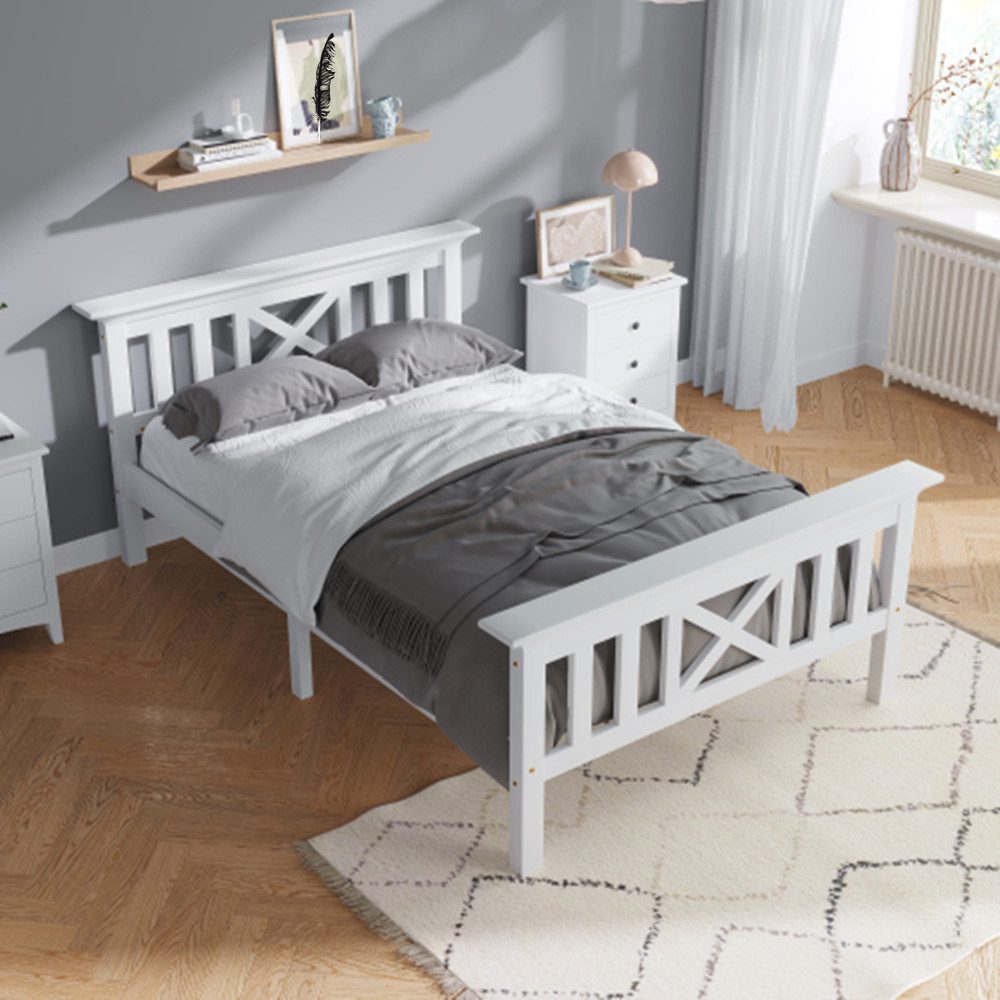 XDeer Einzelbett Holzbett Einzelbett aus Bettgestell mit Lattenrost Holzbet günstig online kaufen