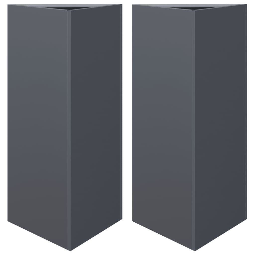 vidaXL Blumentopf Pflanzkübel 2 Stk. Anthrazit günstig online kaufen