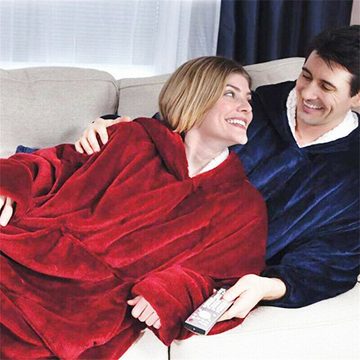 Fangqi Pyjama Übergroße Hoodie-Sweatshirt-Decke, warmer Hoodie, Plüsch, Unisex