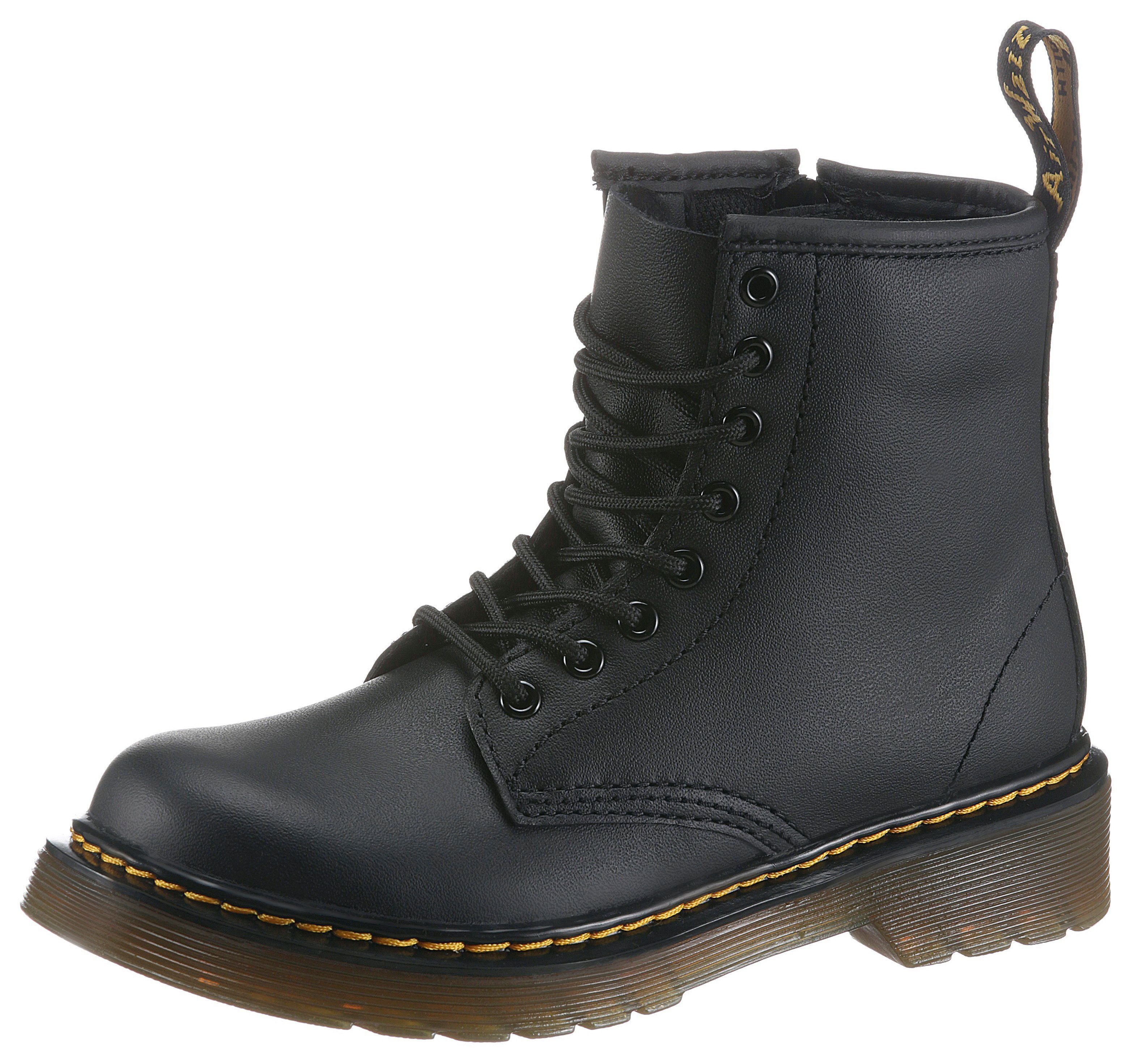 DR. MARTENS 8 Eye Boot ROMARIO Schnürstiefel Kinderschuh, Freizeitstiefel mit zusätzlichem Innenreißverschluss