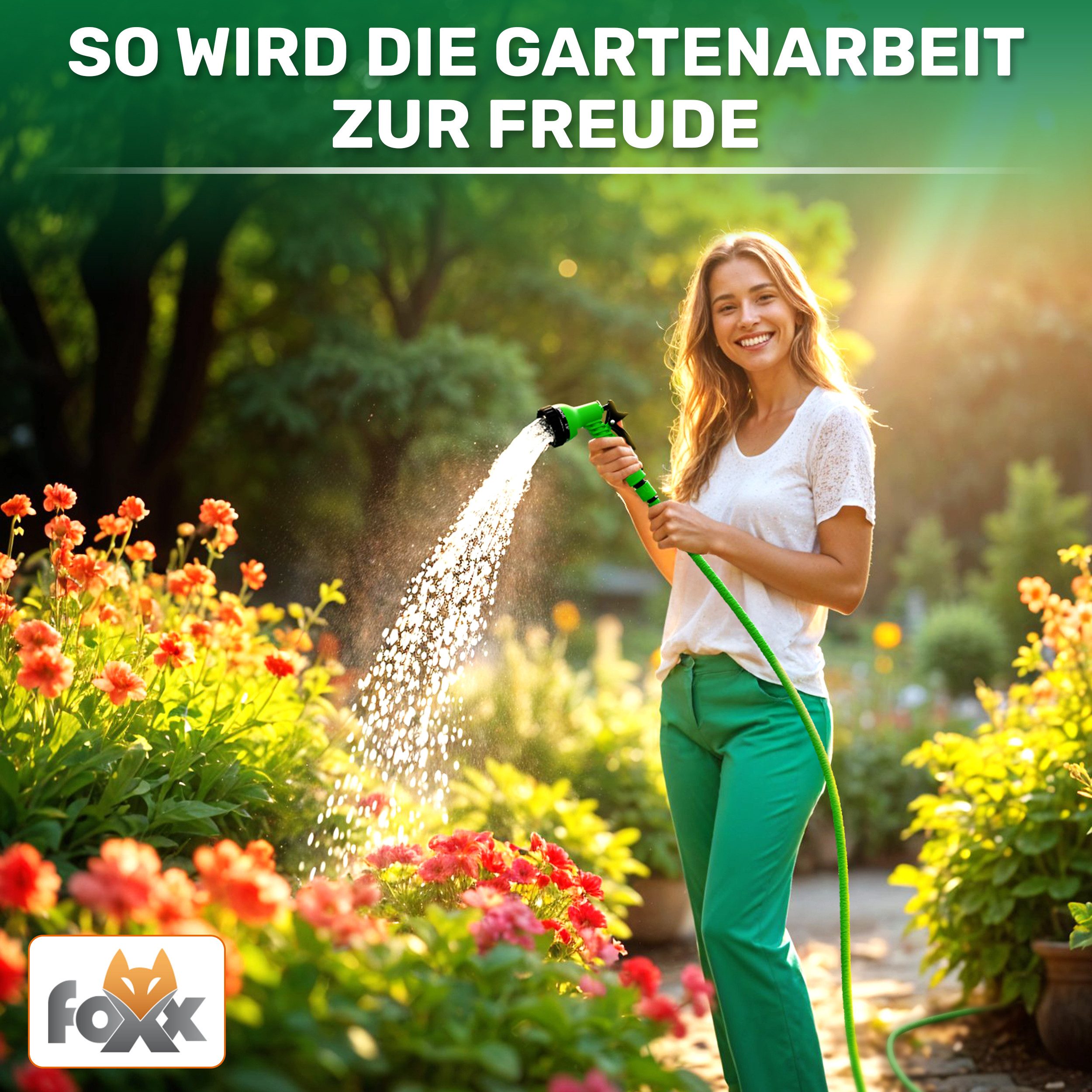 Foxx Gartenschlauch Gartenschlauch flexibel 7,5m grün