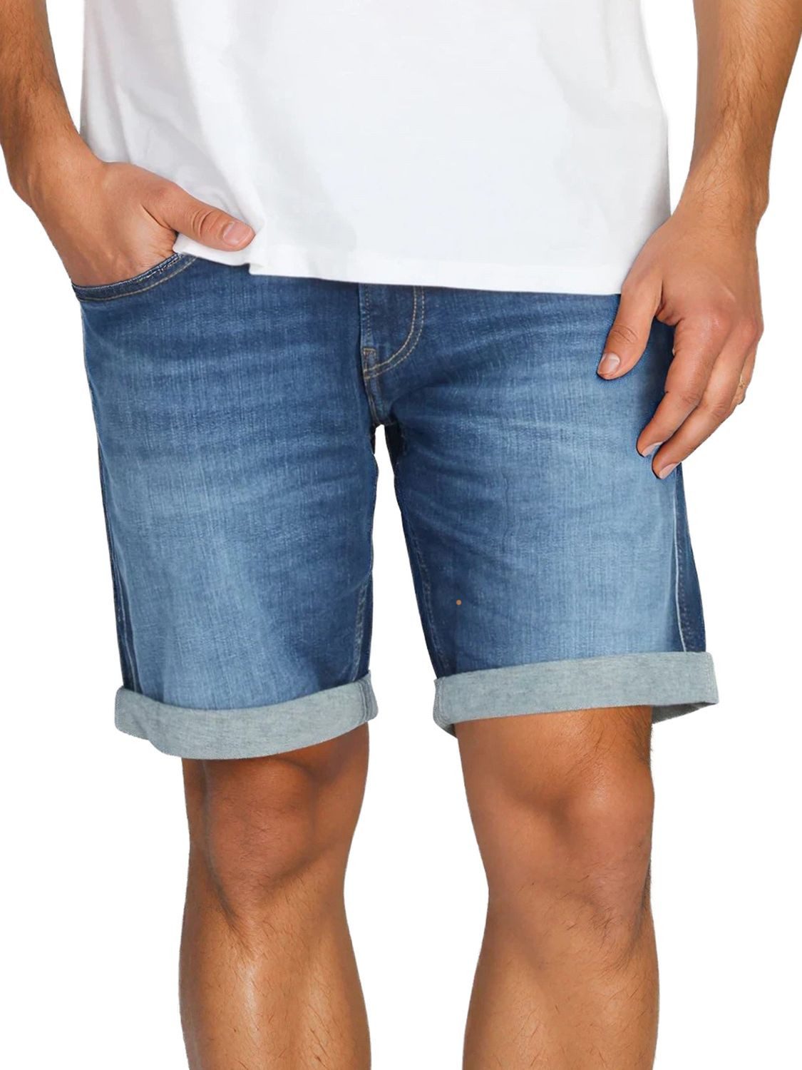 Replay Jeansshorts Herren Shorts New Ambass Slim Fit Bermudashorts mit Stretch