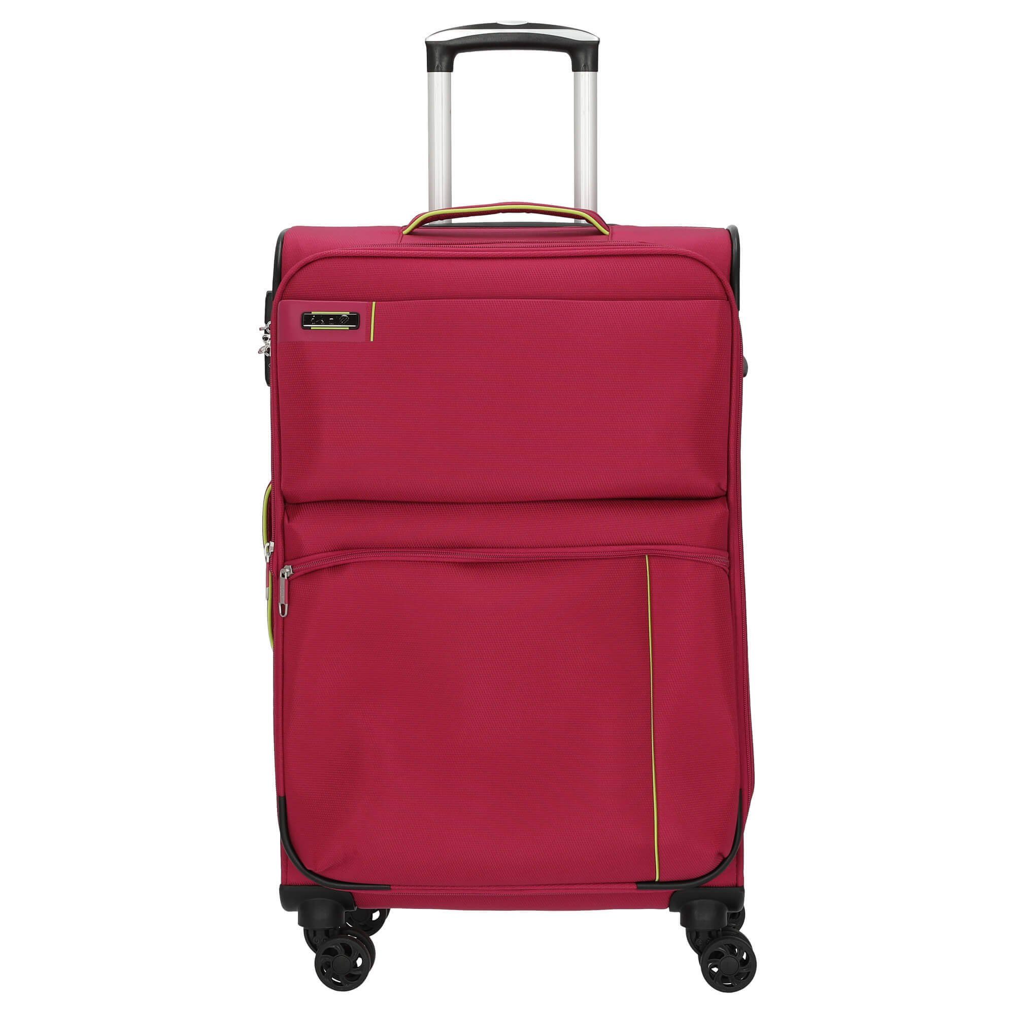 D&N Trolley Travel Line 6704 - 4-Rollen-Trolley M 65 cm erw., 4 Rollen pink