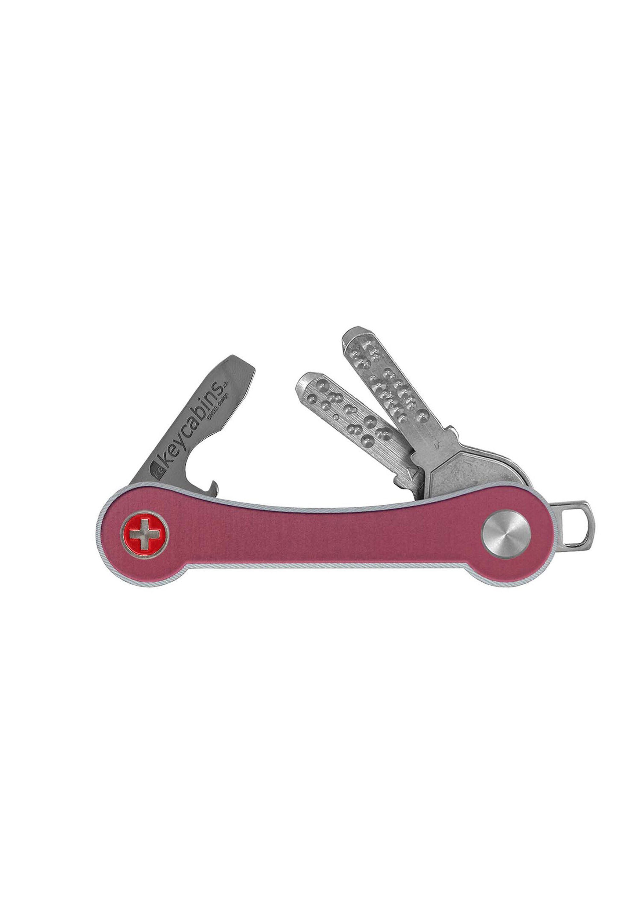 Made Schlüsselanhänger Aluminium frame, SWISS keycabins pink
