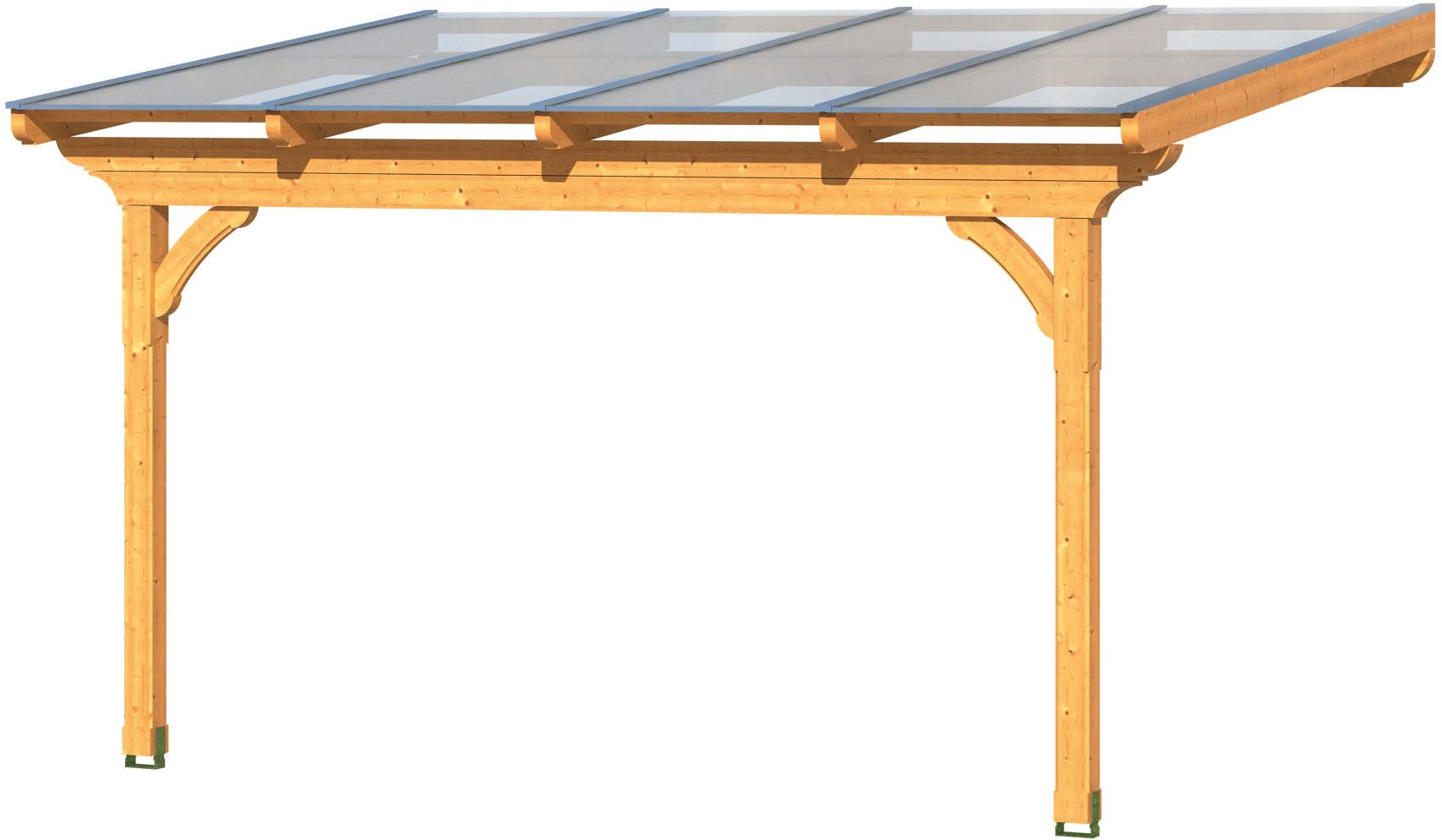 Skanholz Terrassendach Ravenna, BxT: 434x350 cm, Bedachung Doppelstegplatten, Douglasie