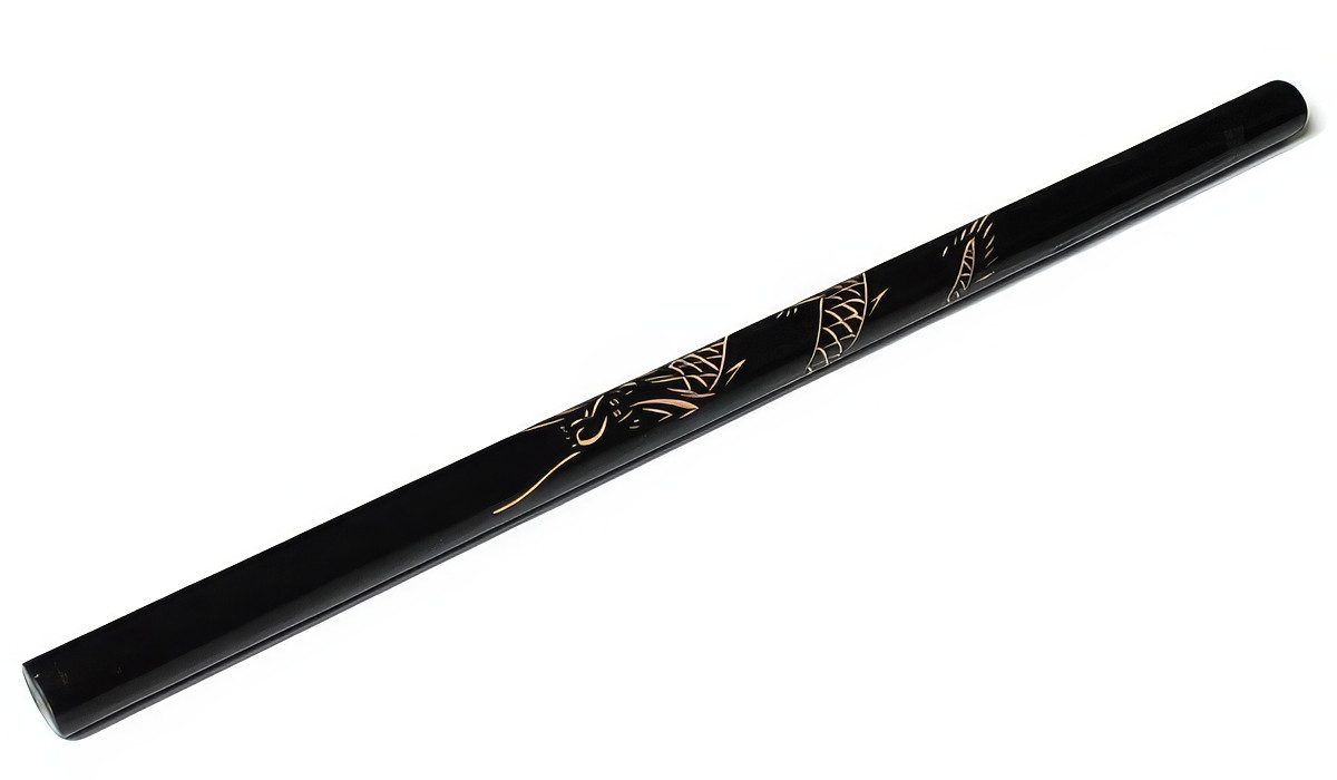 Yudu Holzschwert Jo - Stab 60 cm lange Holz Drachen Motive handgeschnitzt