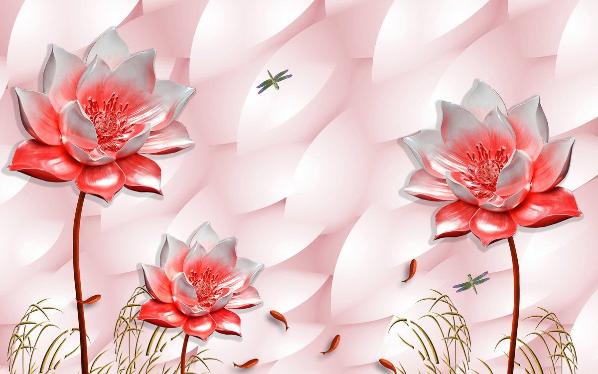 Papermoon Fototapete Muster mit Blumen | Fototapeten