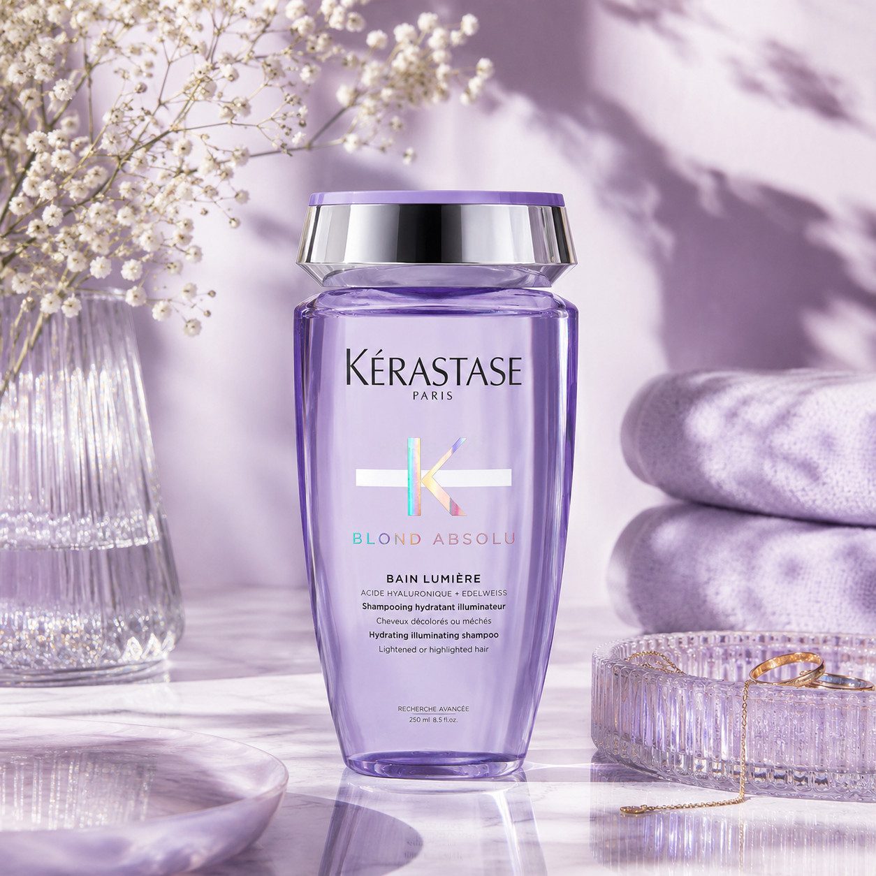 Kérastase Haarshampoo Blond Absolu Bain Lumière Shampoo 250ml, Für gesund aussehendes, geschmeidiges Blond