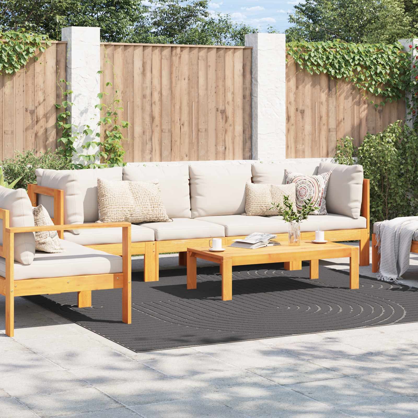 vidaXL Teppich Bereichsteppiche PALMERAS Anthrazit 240 x 240 cm Polyester, Quadratisch