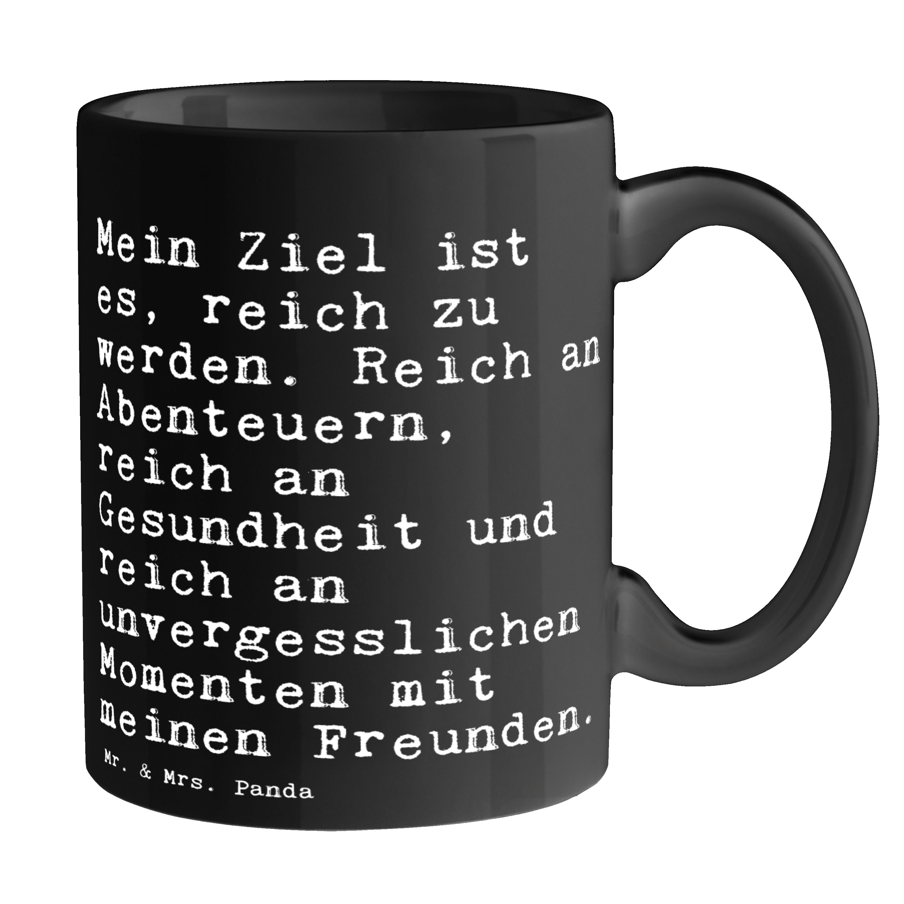 Keramik - Geschenk Mein Geschenk, Panda Schwarz Spruch Sp, Tasse Freund, Mr. Mrs. es,... ist Schwarz & Ziel -