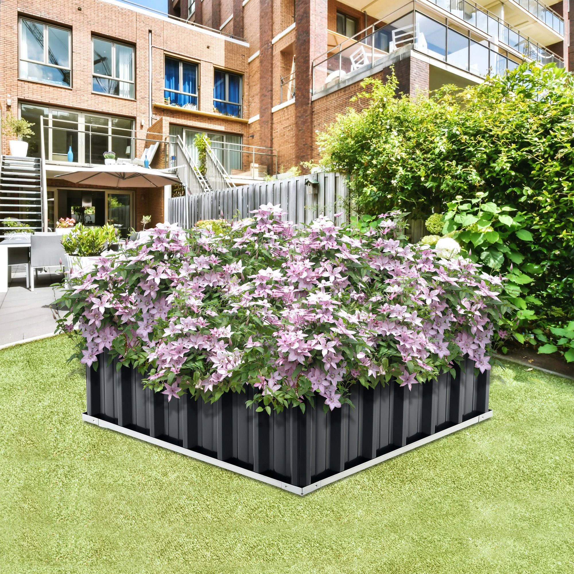 Thumbnail - en.casa Hochbeet, »Zevenaar« Pflanzbeet Blumenbeet Anthrazitgrau 90 x 90 x 30 cm