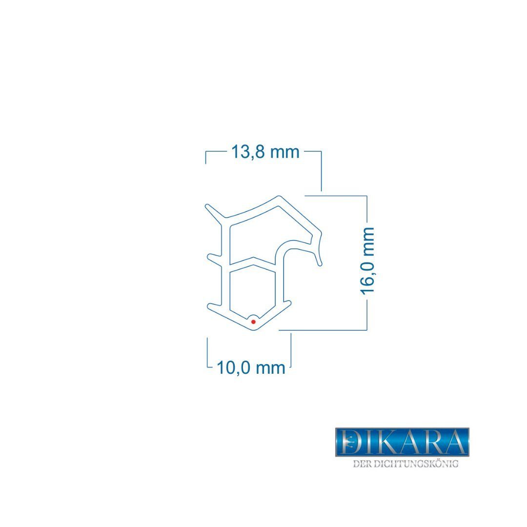 Dikara Profildichtungsband Stahlzargendichtung Dichtung Höhe 16mm Breite 14mm Brandschutzdichtung, Antidehnungsfaden, TPE, thermoplatisches Elastomer