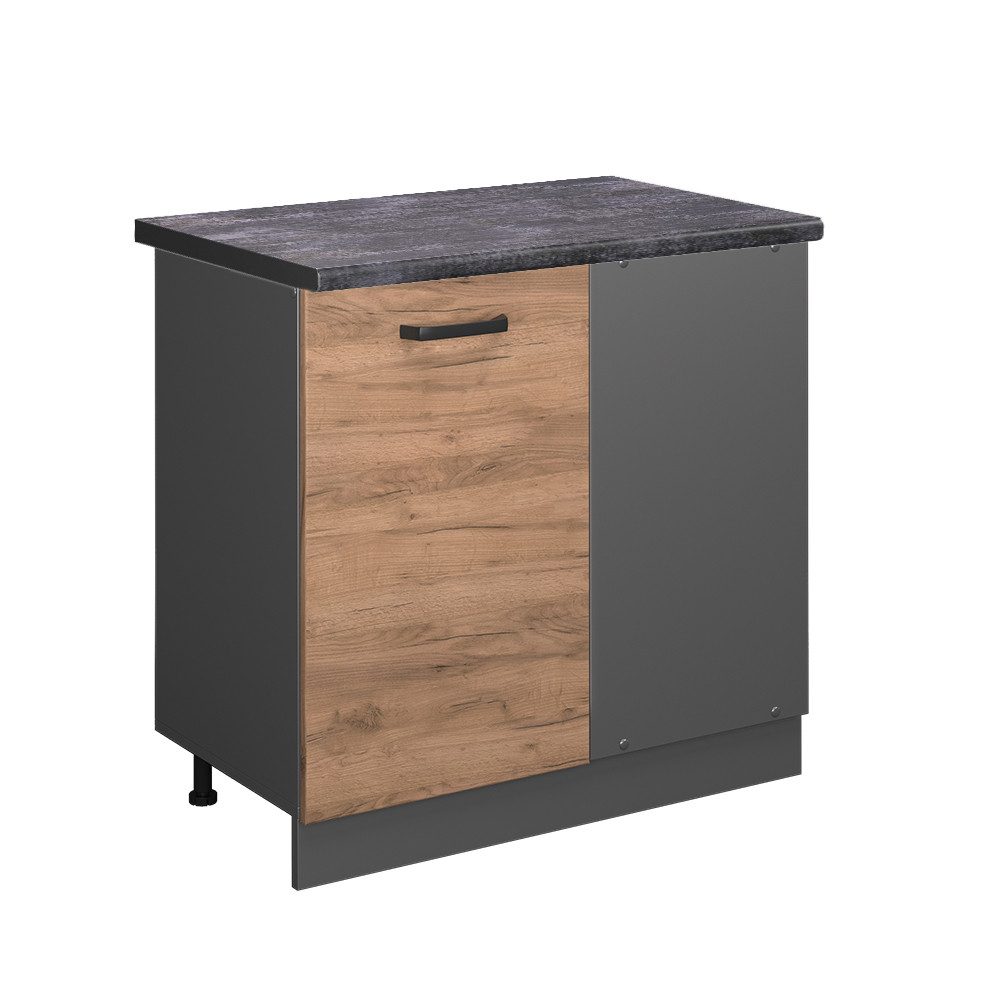 Vicco Eckunterschrank R-Line, Goldkraft Eiche/Anthrazit, 86 günstig online kaufen