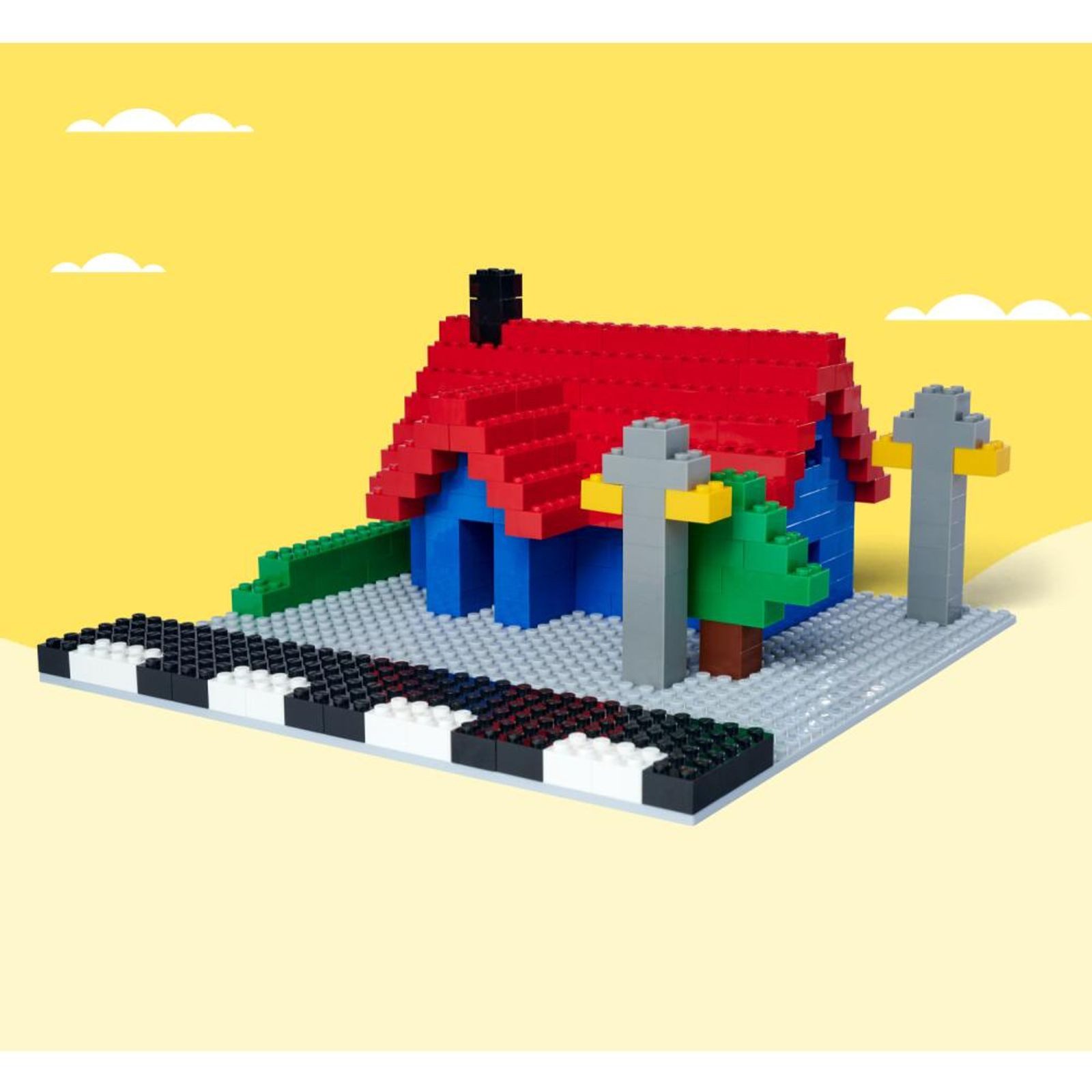 BURI 12x 4er Set BLOX Bauplatte 25x25cm quadratisch Boden Untergrund 48 St. Konstruktionsspielsteine