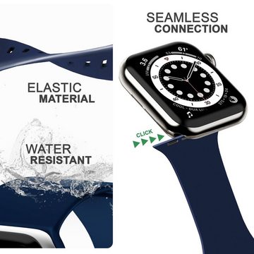 Nalia Smartwatch-Armband Apple Watch 42mm/44mm/45mm/49mm, Silikon Ersatzband / für Sport & Fitness Uhr / Atmungsaktiv / Outdoor