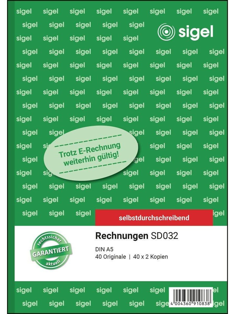 Sigel Notizblock Rechnungsbuch A5 selbstdurchschreibend 3-fach 40 Sätze