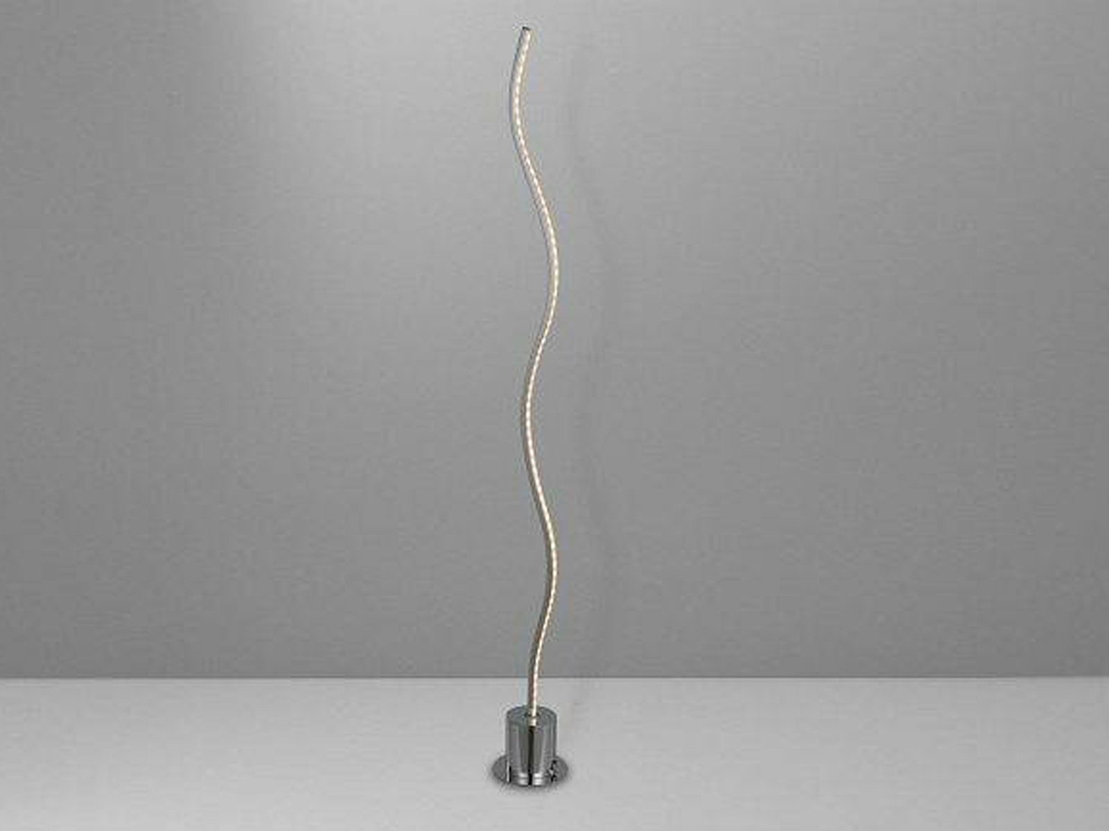 Stehlampe, Warmweiß, Höhe integriert, 85cm fest LED Chrom, geschwungen, schmal, Büro-Beleuchtung, WOFI LED Designer-Lampe