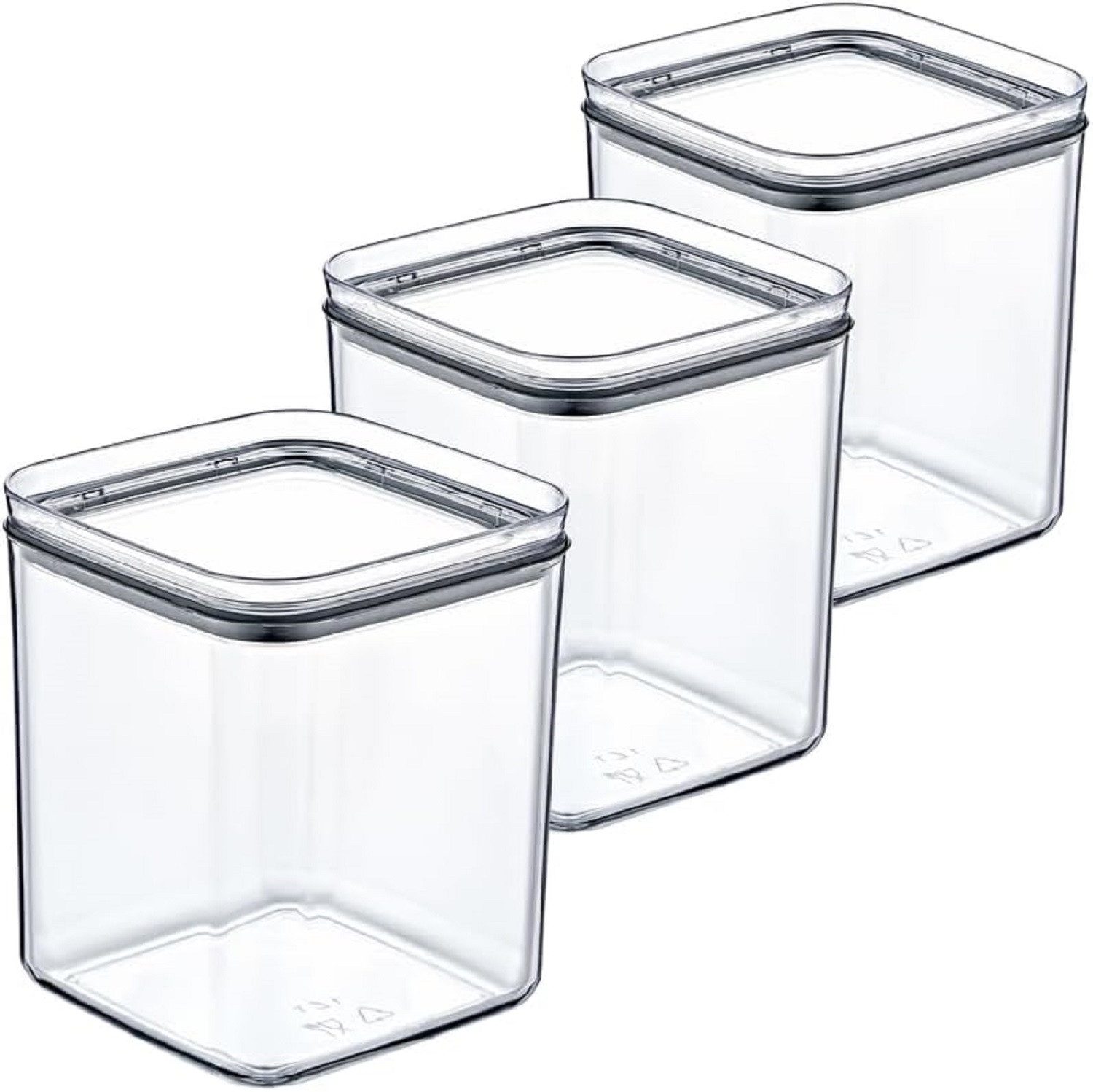 SUSTANIA Vorratsdose Frischhaltebox mit Deckel Vorratsdosen-Set - 3 x 1L, Kunststoff, Vorratdosen Luftdicht - Frischhaltebox mit Deckel transparent