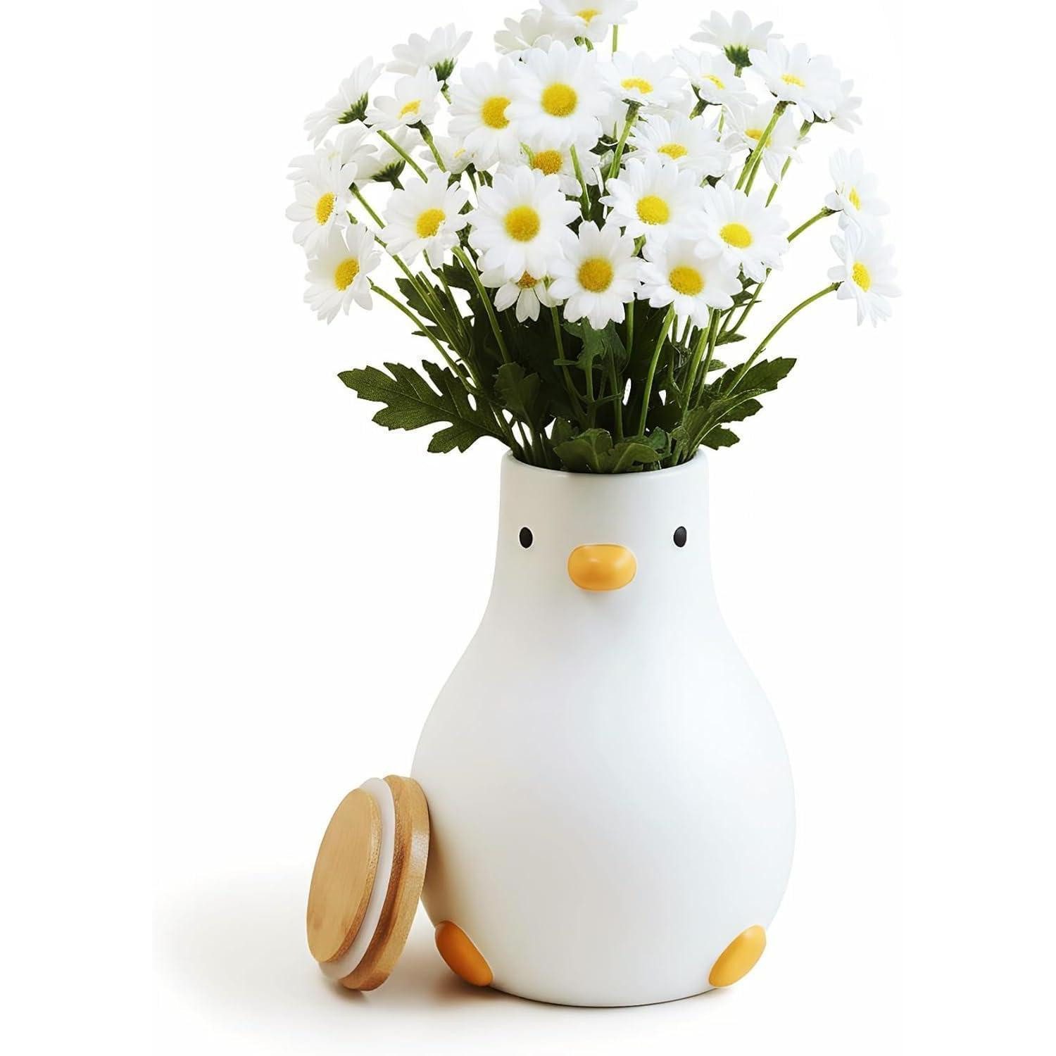 LuxusKollektion Tischvase Keramik Vase Ente Weiß 21cm (1 St)
