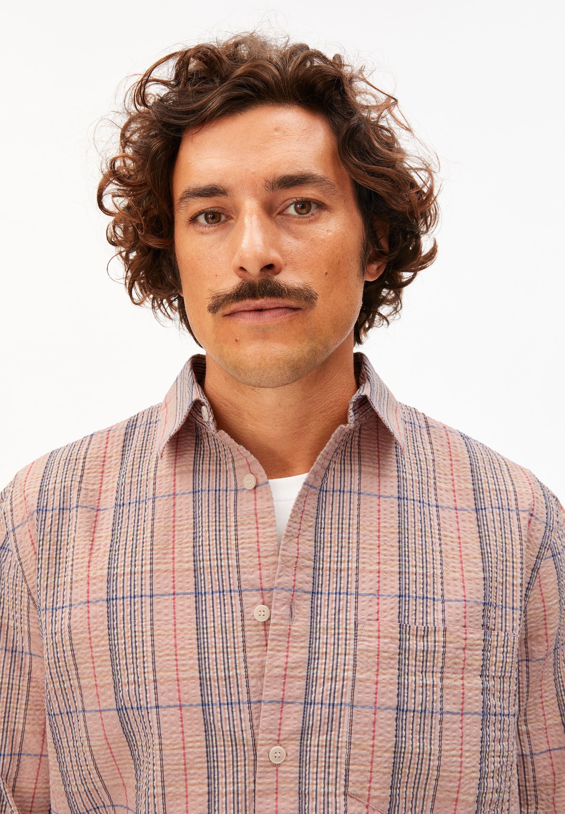 Armedangels Langarmhemd BIG CHECK 100% Bio-Baumwolle (1-tlg., Relaxed Fit) Relaxed Fit