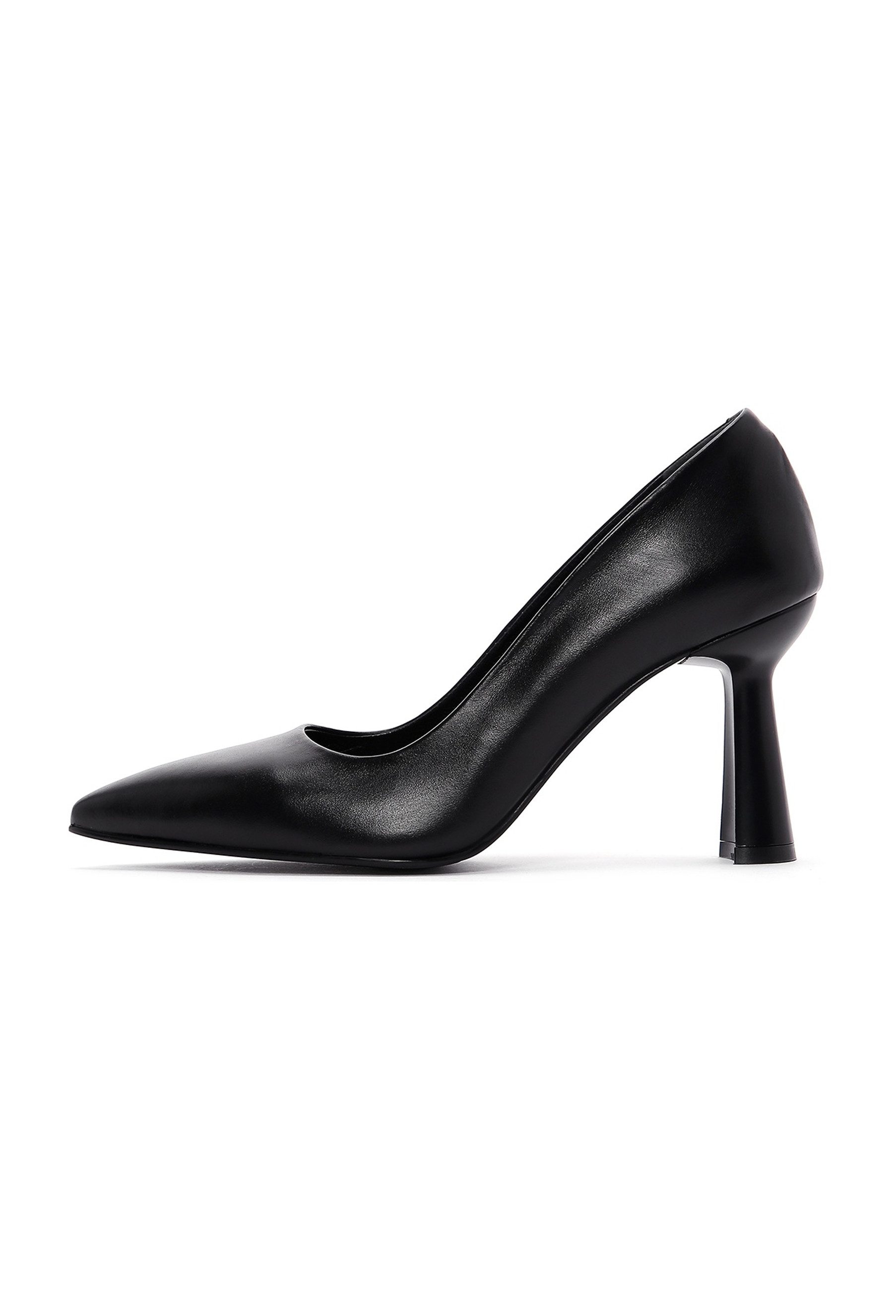 Derimod Leder-Stiletto-Pumps Pumps Echtleder, Lederfutter, TPU-Sohle, Ausgestellter Absatz, Schlupfmodell