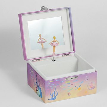 XDeer Schmuckkasten Schmuckschatulle Musikalisches Mädchen Tanzende Schmuckbox, mit Spiegel Spieluhr Schmuckaufbewahrung 18x11.4x10cm