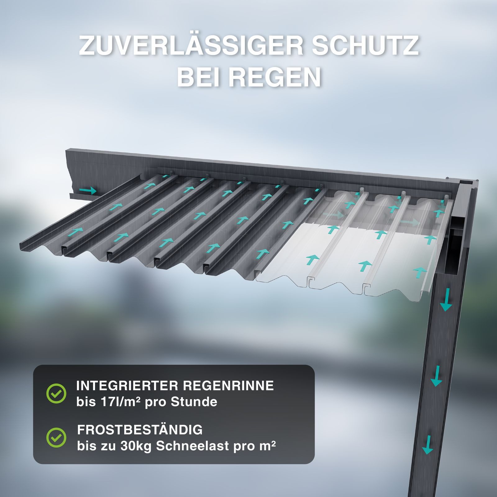 Weide Pergola Classic Pavillon Terrassenüberdachung Aluminium 3 x 3 M Ivory Sand, BxTxH: 300x300x255 cm, (Hochwertigstes Aluminium & verzinkte Stahl-Lamellen, K – Bild 5 von 5