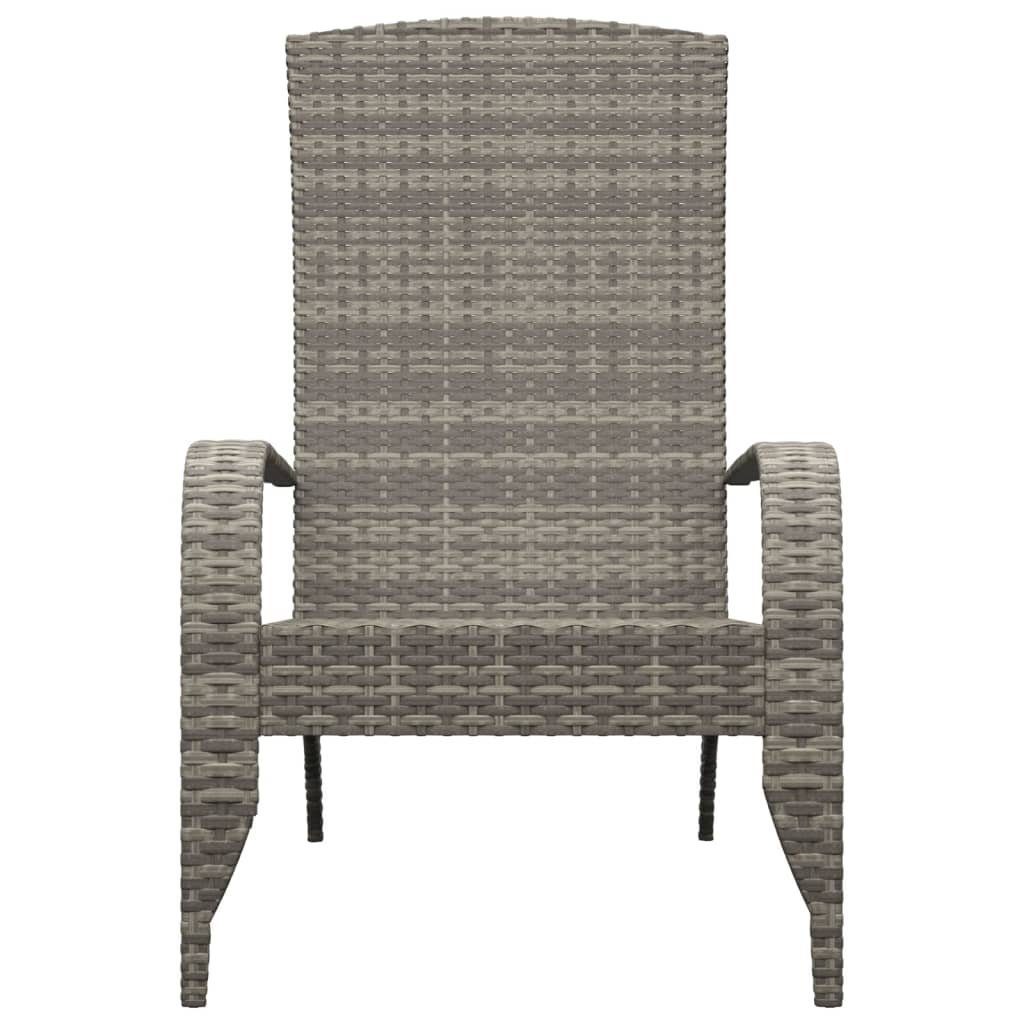 vidaXL Gartenstuhl Adirondack-Gartenstuhl Grau Poly Rattan günstig online kaufen