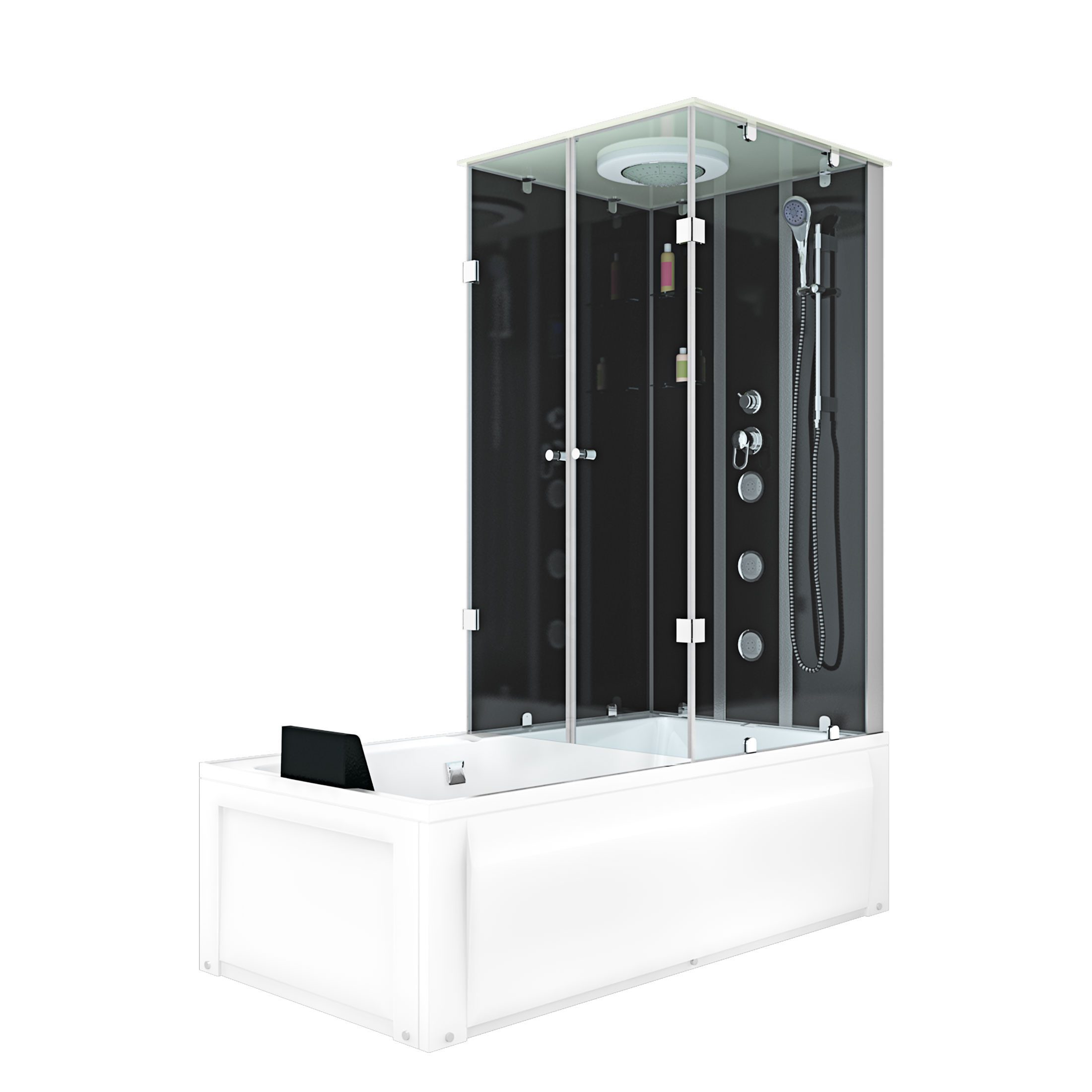 AcquaVapore Grossraumdusche Dusche Wanne Kombination K05-L30 180x90, Sicherheitsglas ESG