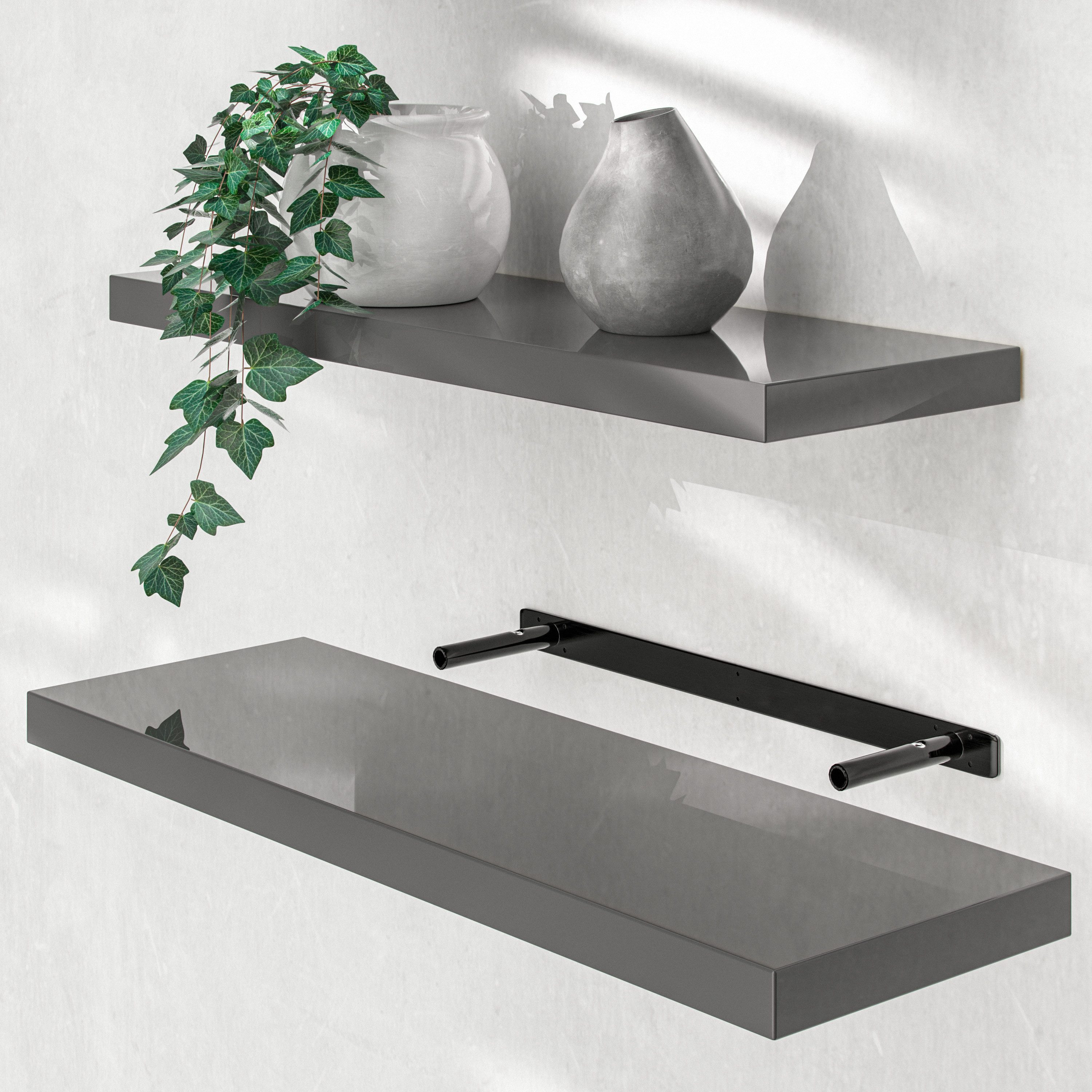 Casaria Wandboard, Grau Hängeregal mit Halterung günstig online kaufen