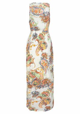 LASCANA Maxikleid mit buntem Paisleydruck und verstellbarem Ausschnitt, Sommerkleid