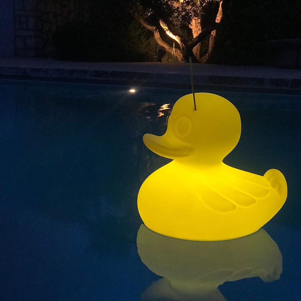 Licht-Trend Dekolicht Schwimmfähige Akku-LED-Lampe Duck-Duck XL Gelb Weiß