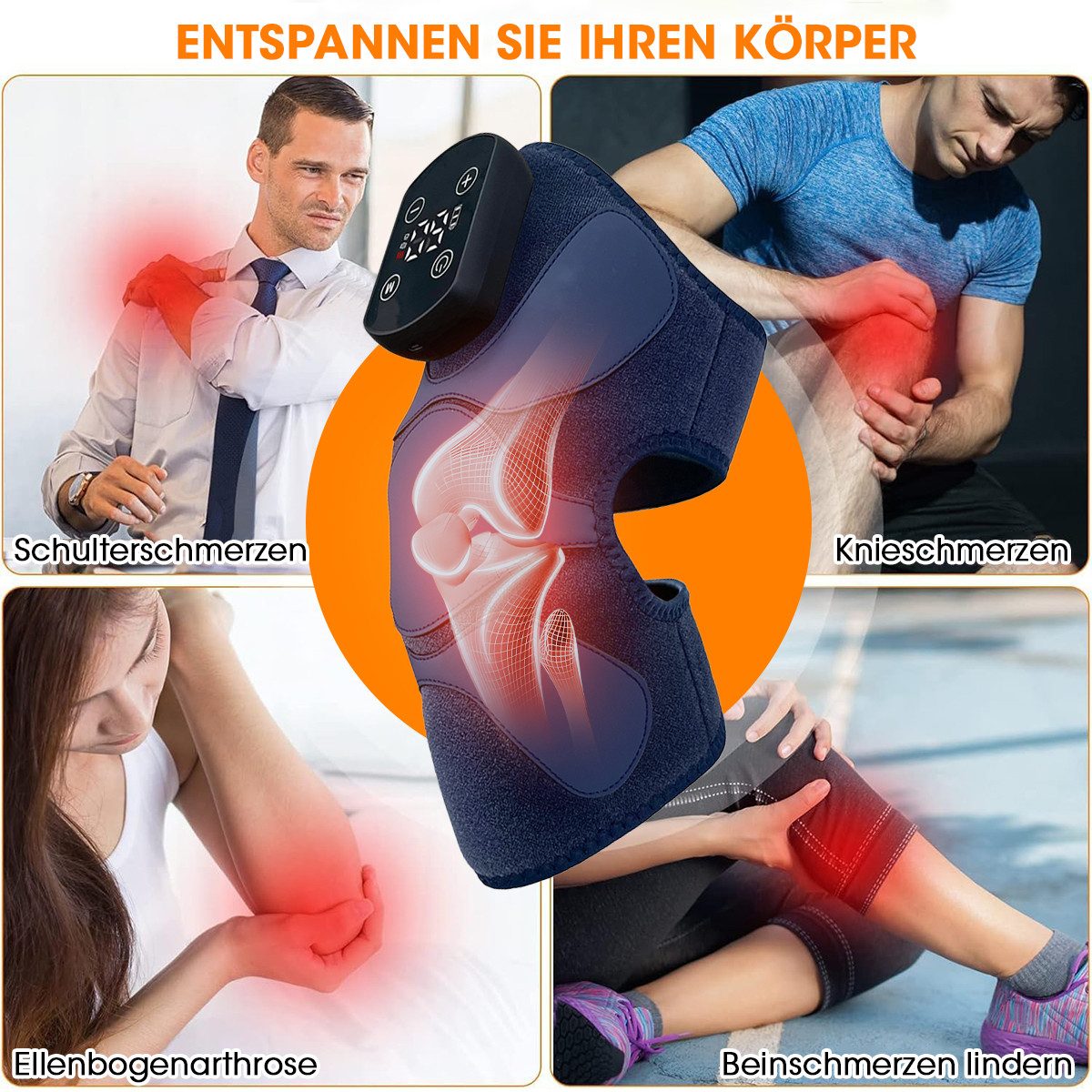 FOSMET Massagegerät 2026 NEW Kniemassagegerät mit Wärme,3-in-1 Modi Nackenmassagegerat, 5 Graphene Heizung Ebenen und 3 Vibration Modi,beheizte Knie Brace, Mit  – Bild 5 von 5