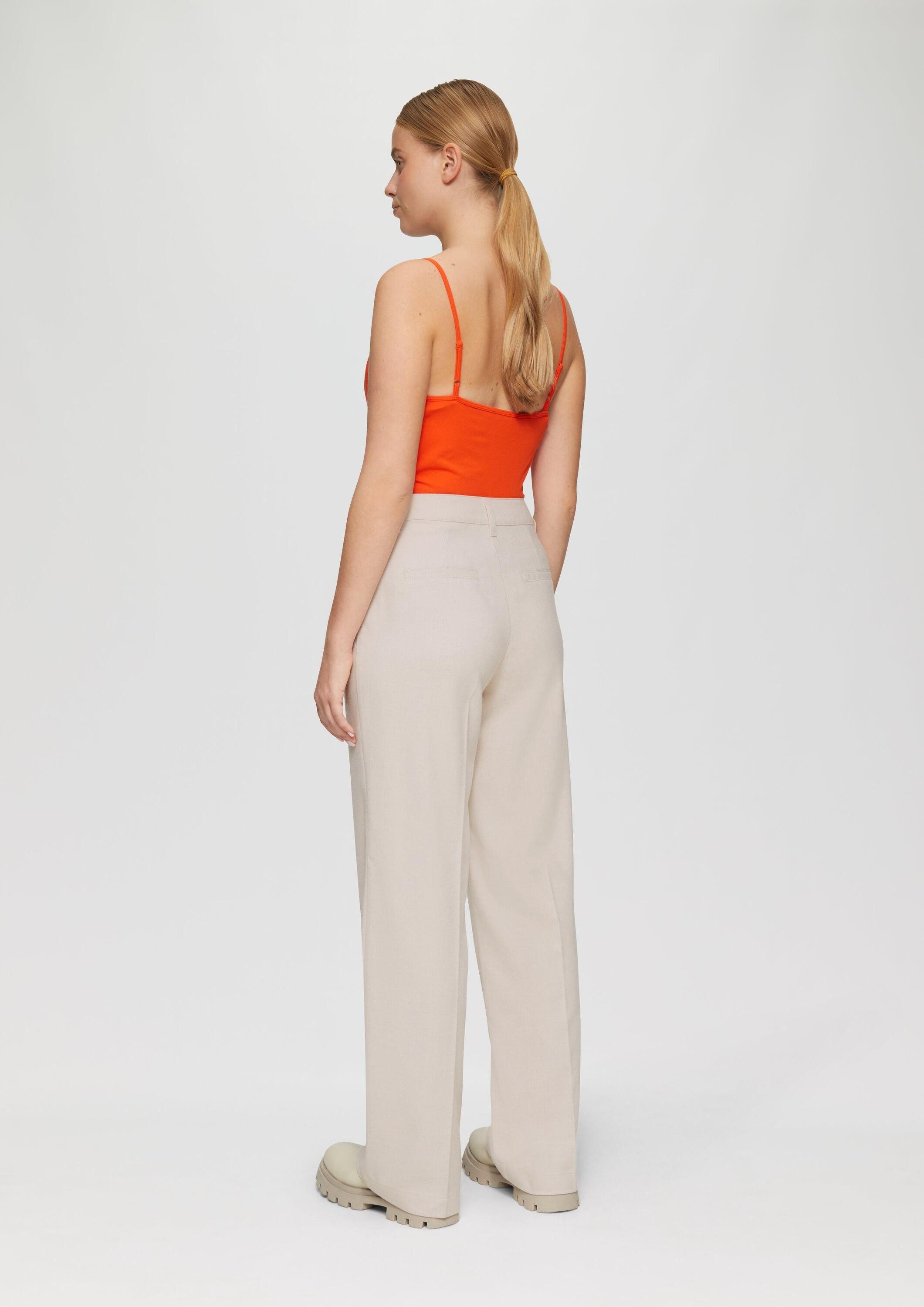 s.Oliver Chinos Hose Stoffhose mit Wide Leg und Bügelfalten