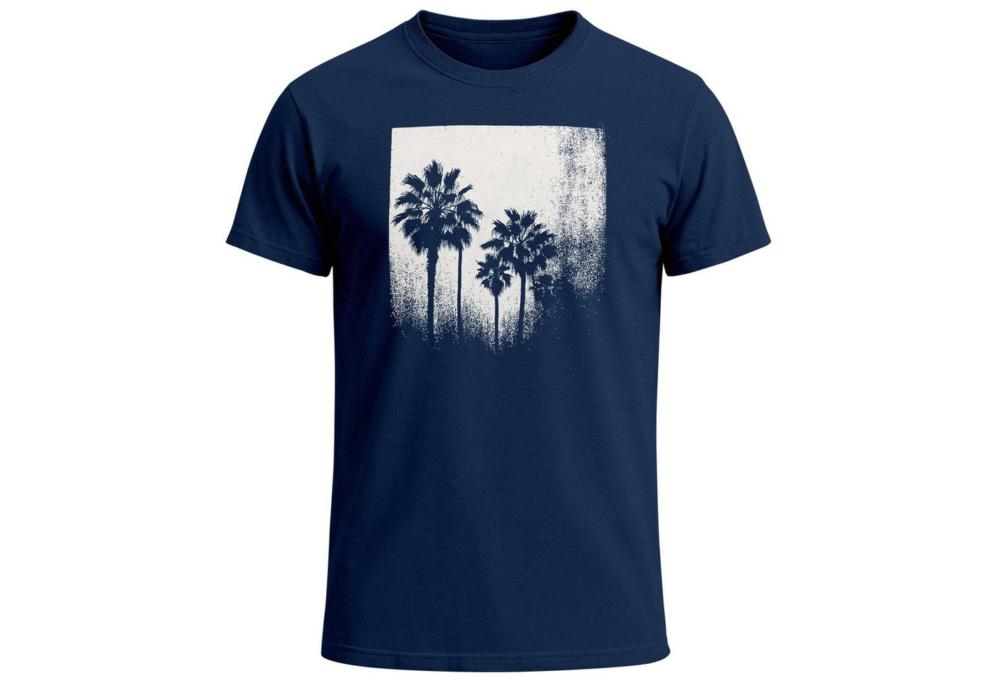 Neverless Print-Shirt Herren T-Shirt Palmen Fotoprint Vintage Style Frontprint Beach Sommer mit Print