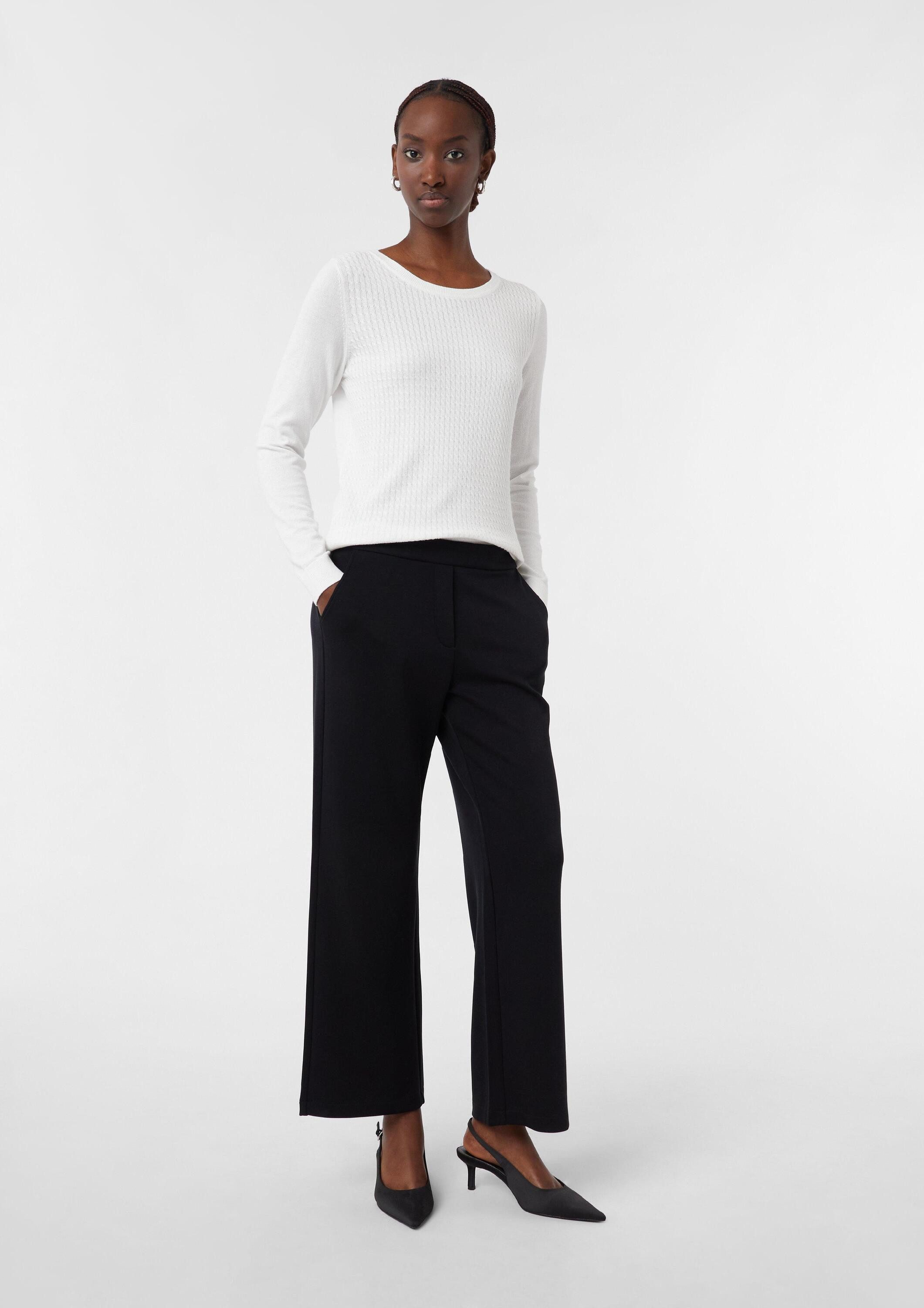 comma Culotte Hose Lounge-Pants aus Jersey in Ankle-Länge günstig online kaufen