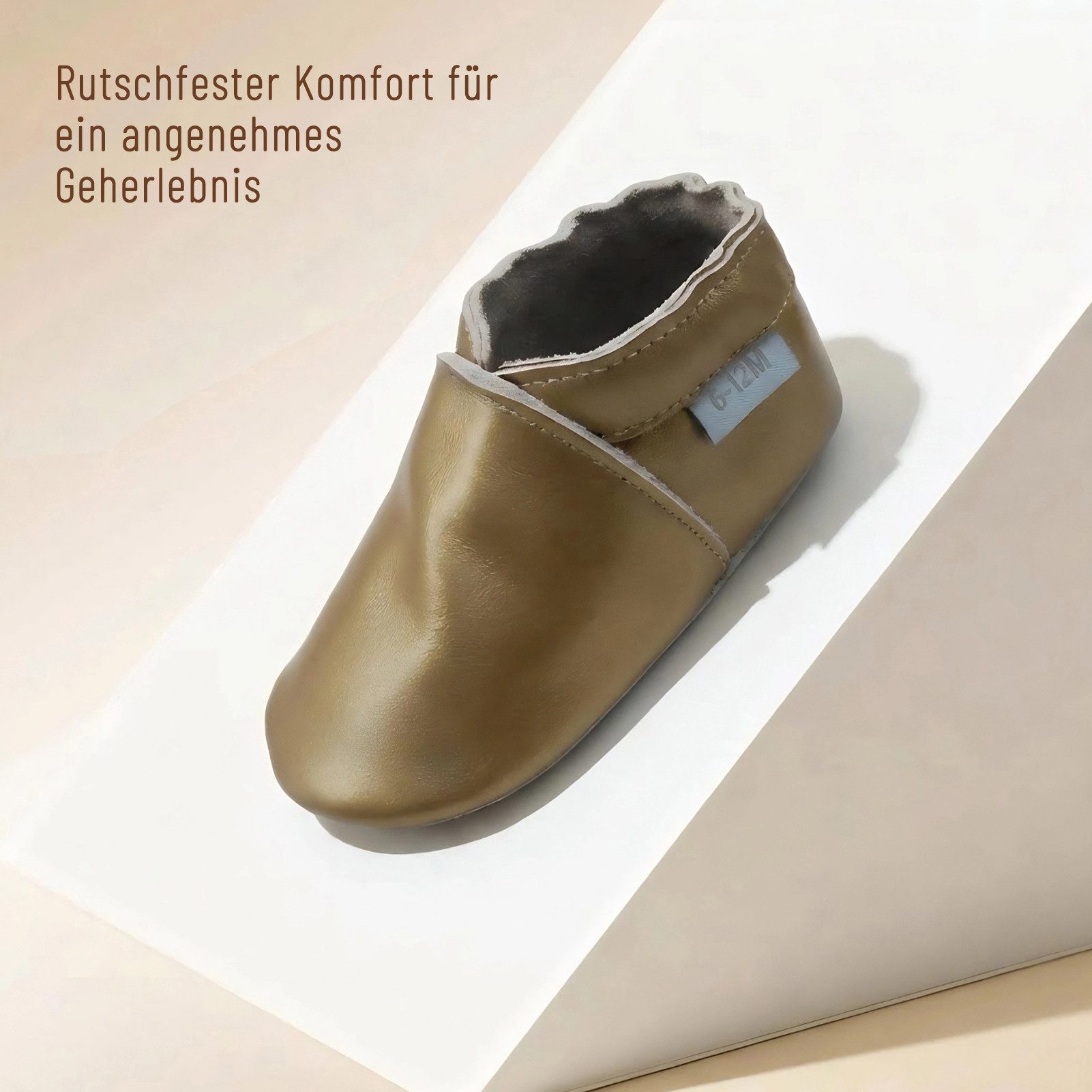 Basrakids Basrakids Baby Lauflernschuhe Leder weich rutschfest Krabbelschuhe Hausschuh Rutschfest