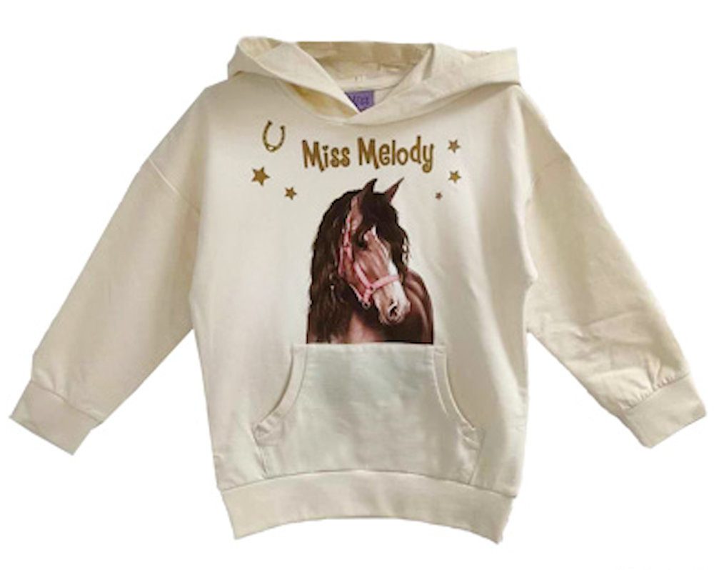 Miss Melody Kapuzensweatshirt Miss Melody Sweatshirt Kapuze Pullover Braunes Pferd beige (1-tlg)