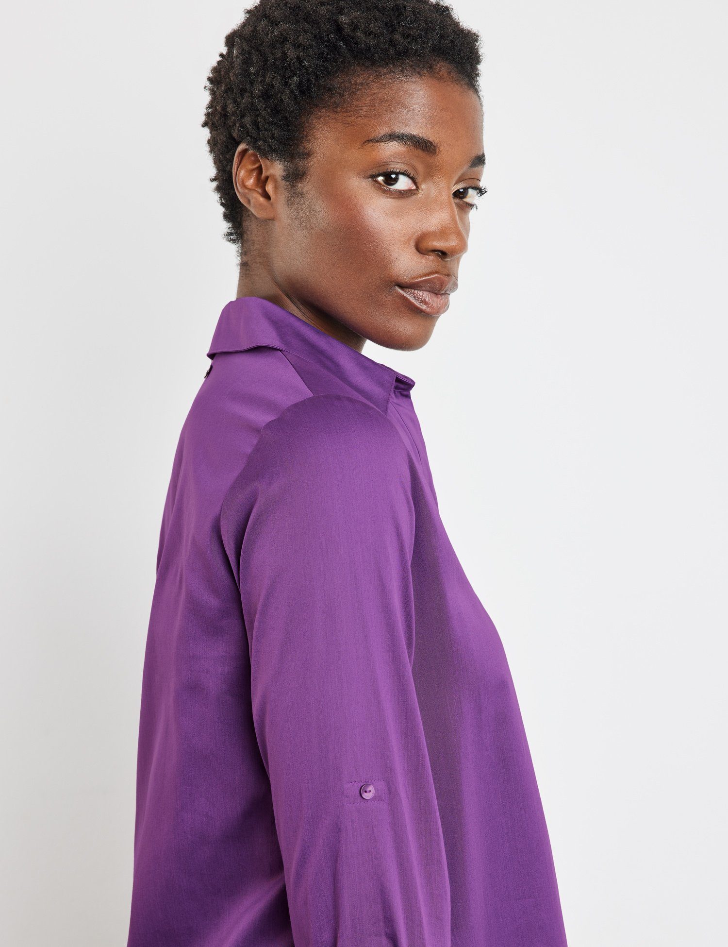 WEBER Midikleid Blusenkleid mit Purple GERRY Armriegel
