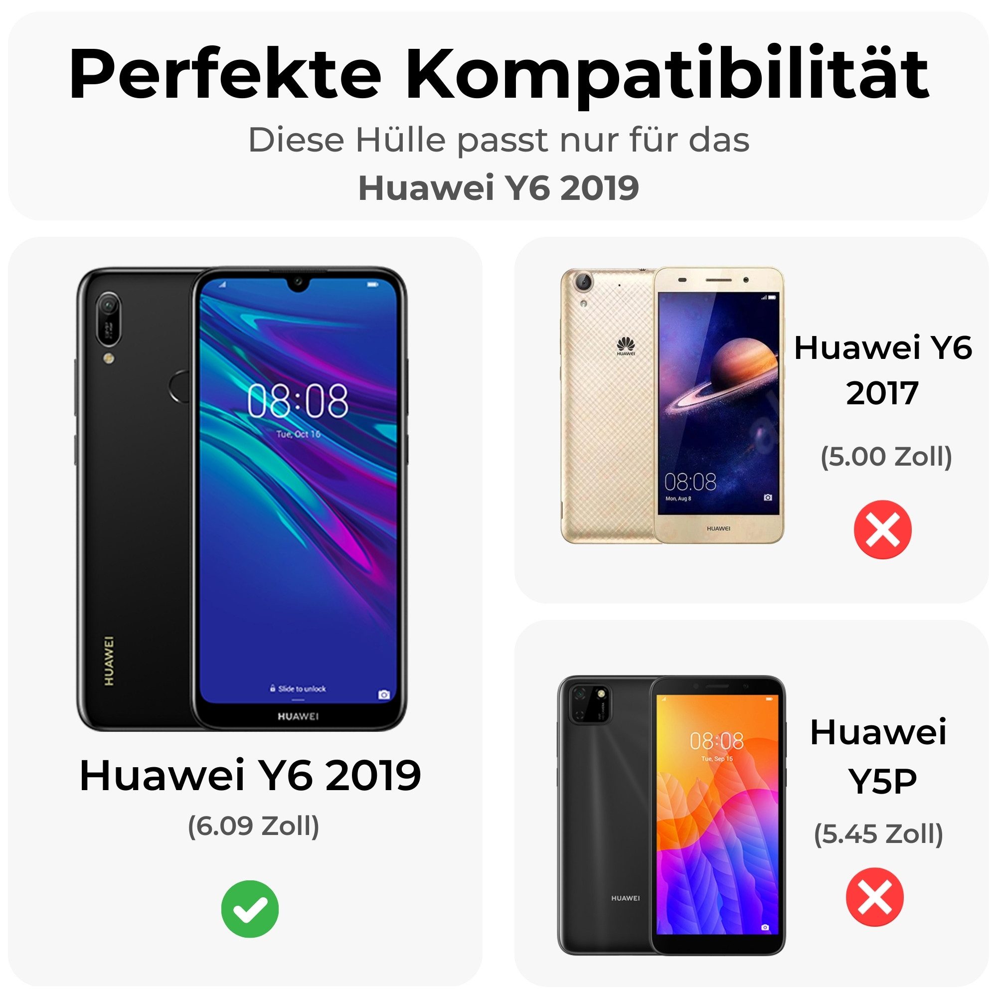 betterfon Handyhülle für Huawei Y6 2019 Robuste Outdoor Schutzhülle Panzer Case Grün, Stoßfeste Dual-Layer Hülle mit Kickstand kratzfest und formstabil