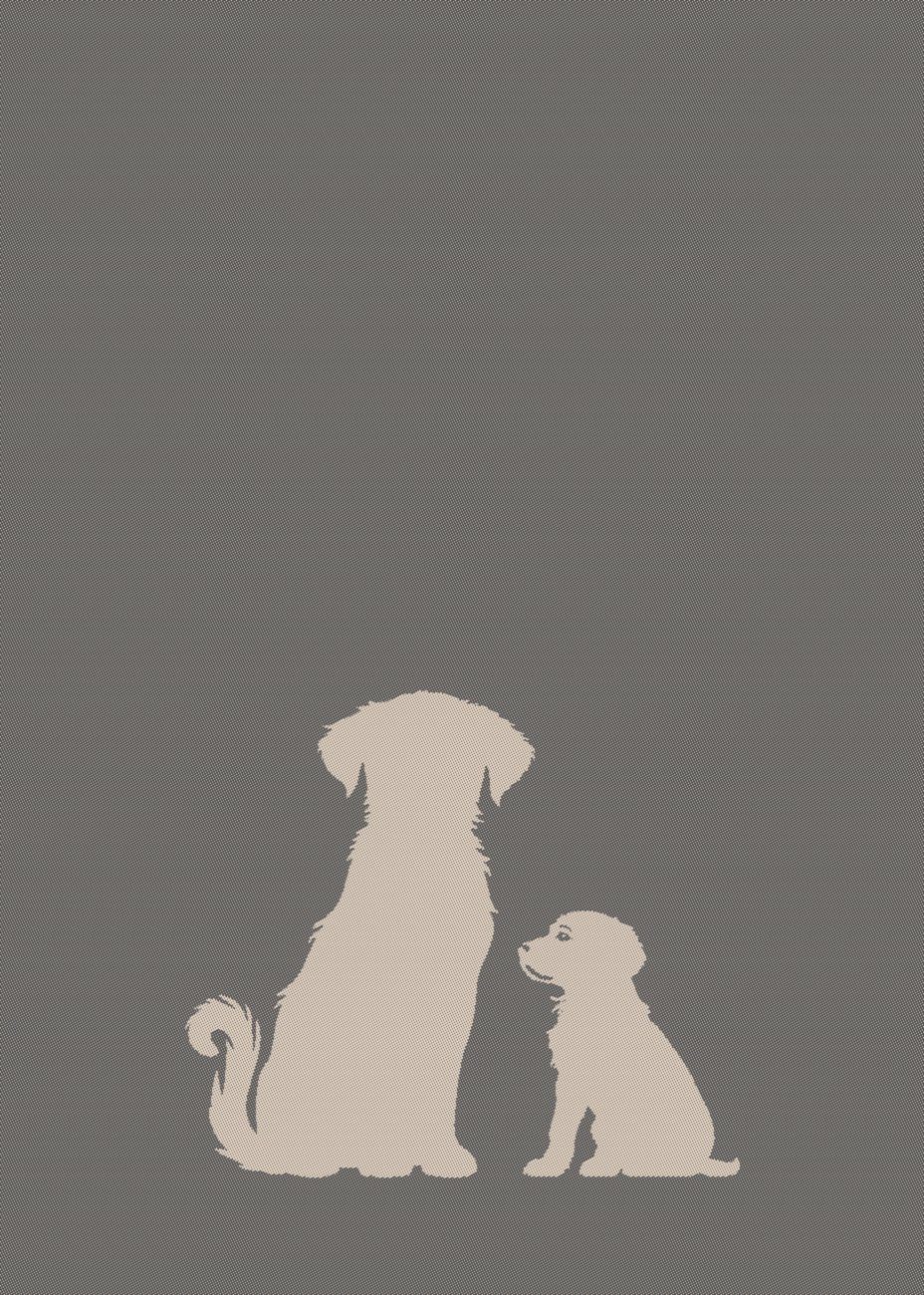 ROSS Geschirrtuch, Hundeliebe, Hund, grau