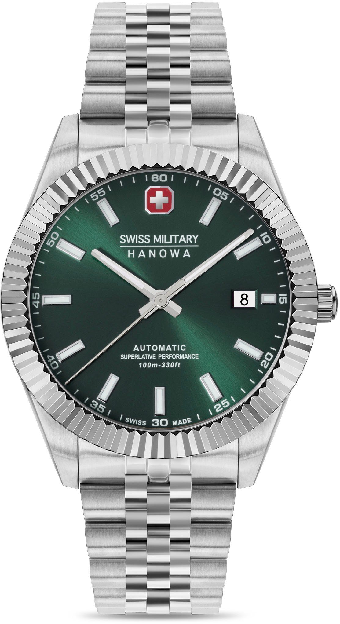 Swiss Military Hanowa Quarzuhr AUTOMATIC DILIGENTER, SMWGL0002103, Armbanduhr, Herrenuhr, Schweizer Uhr, Datum, Saphirglas, Swiss Made