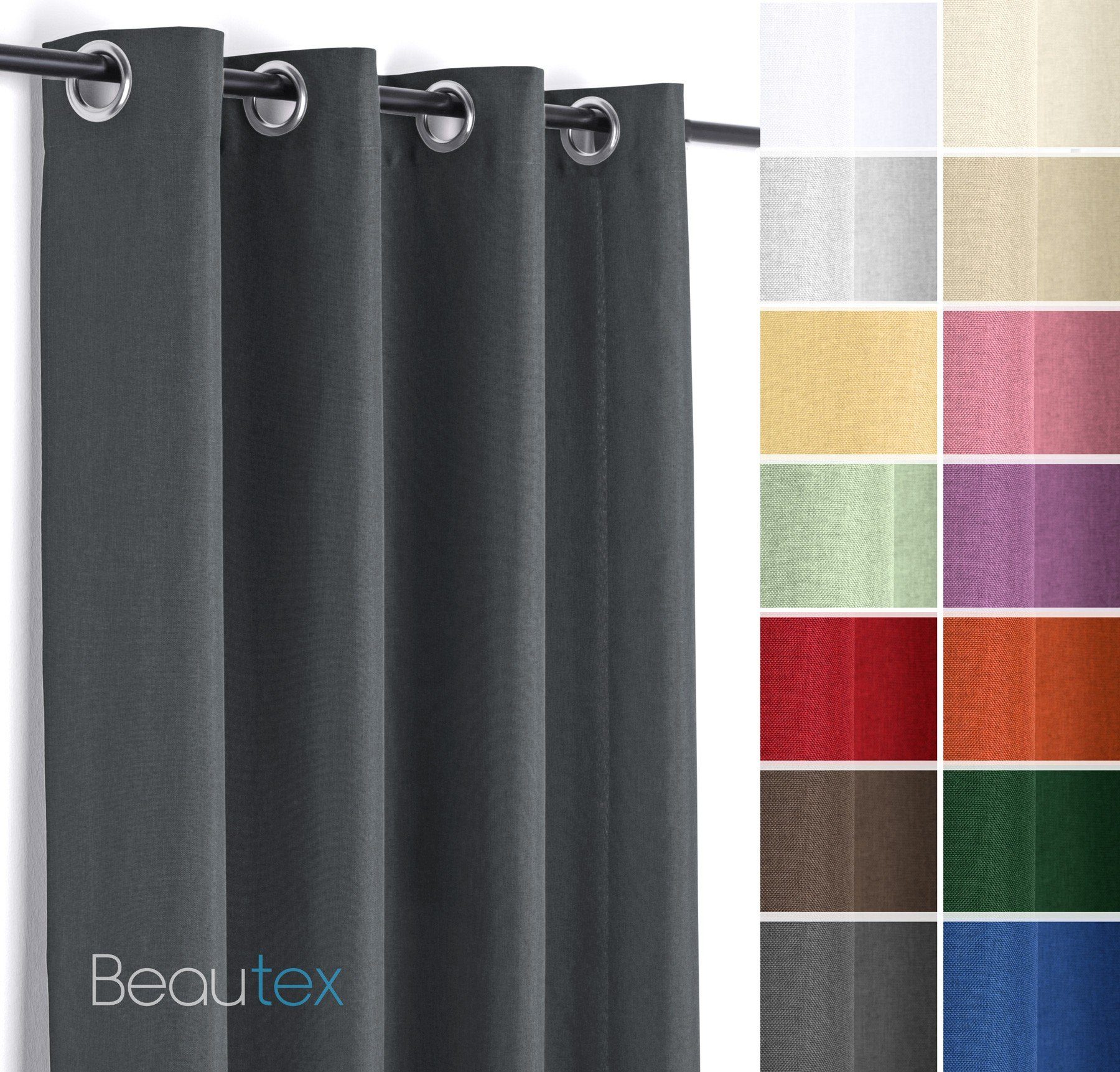 Beautex Vorhang Leinen Optik Brilliant Ösenvorhang, Gardine mit Ösen 140x24 günstig online kaufen