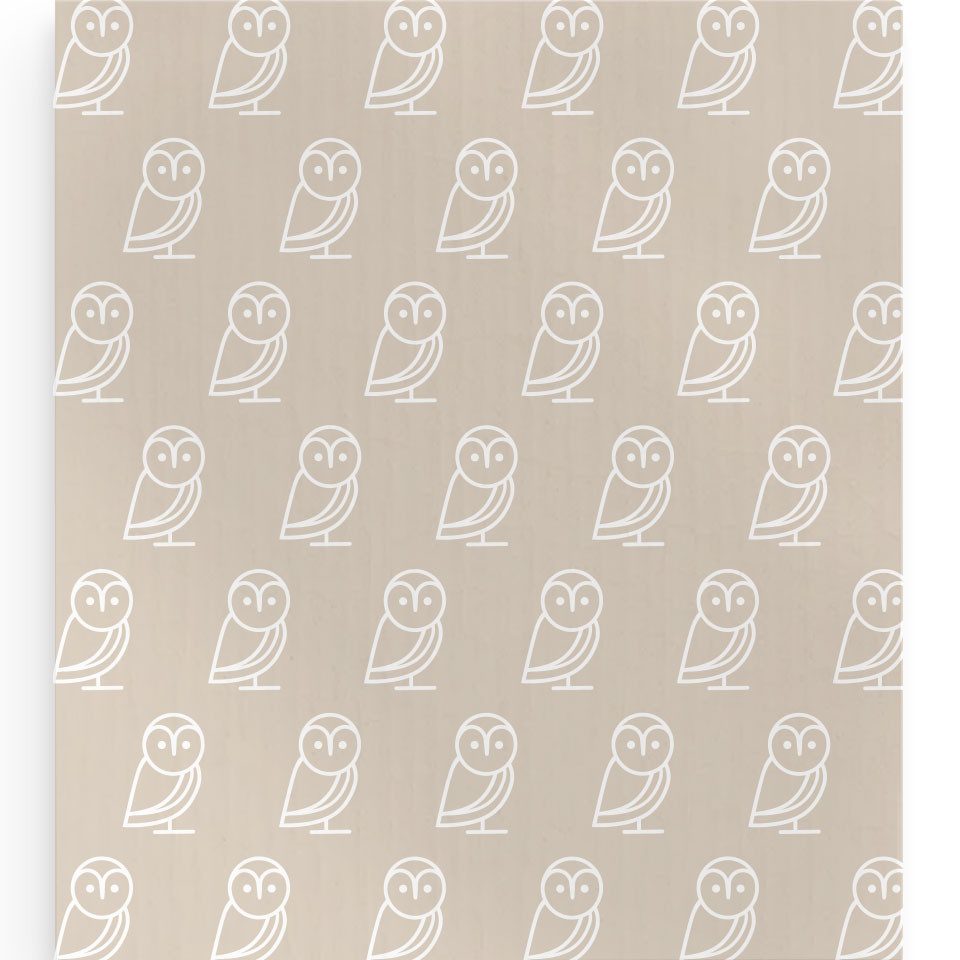 NORDEULE Eulen Muster Beige Weiß, Skandi Design für Küchenutensilien Reinigungstuch (70% Holz-Zellulose, 30% Baumwolle, Set, 9-tlg., ideales Geschenk & Mitbringsel für das ganze Jahr für Freunde, Familie)