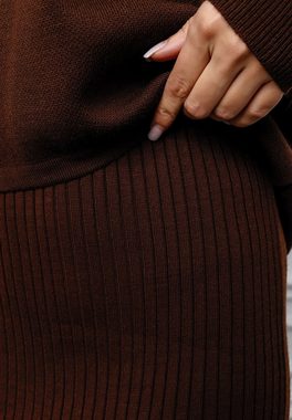 KASİDE Strickkleid Gestricktes Kleiderset mit Pulloverträgern oben