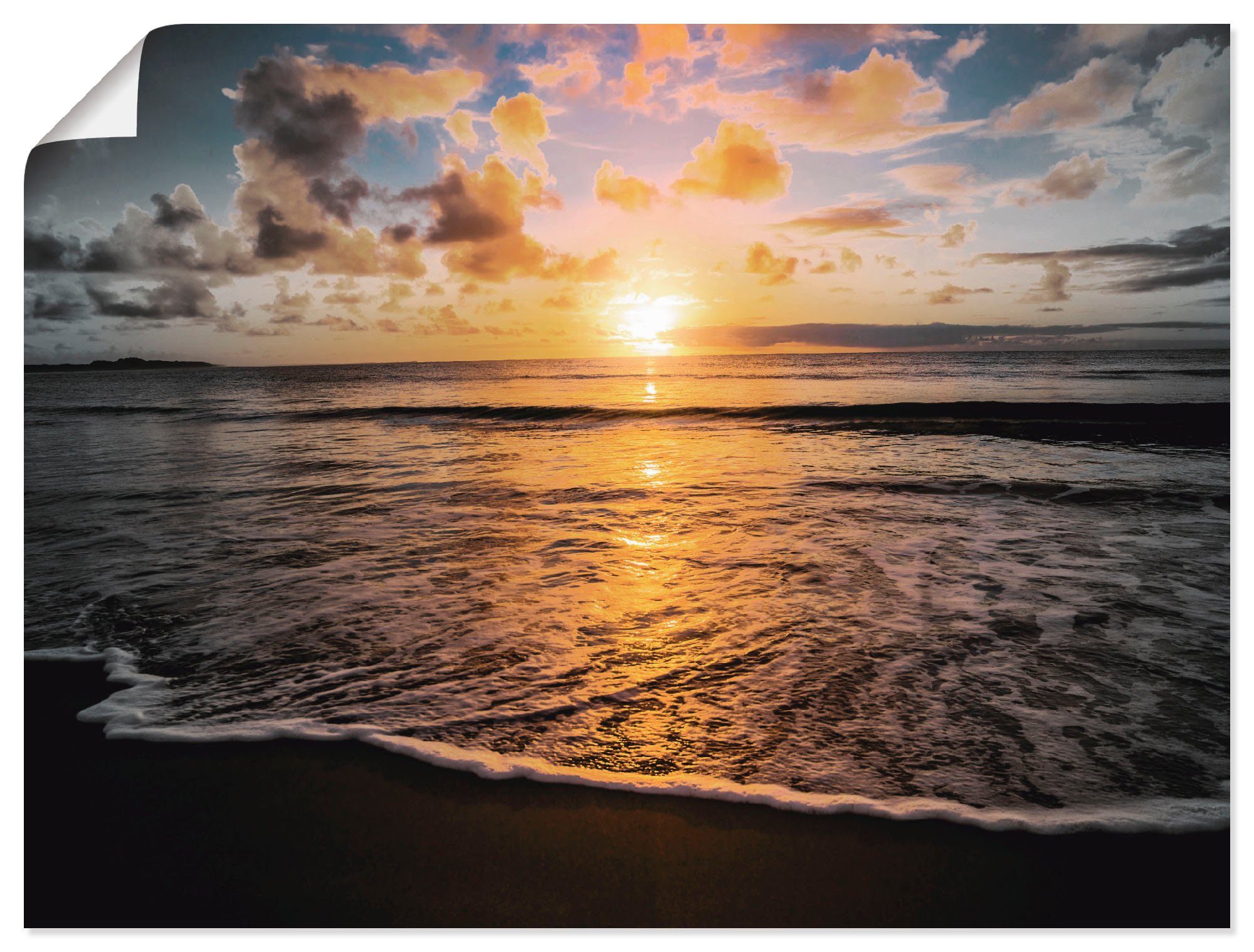 Artland Wandbild Tropischer Sonnenuntergang am Strand, Sonnenaufgang & -untergang (1 St), als Leinwandbild, Wandaufkleber oder Poster in versch. Größen