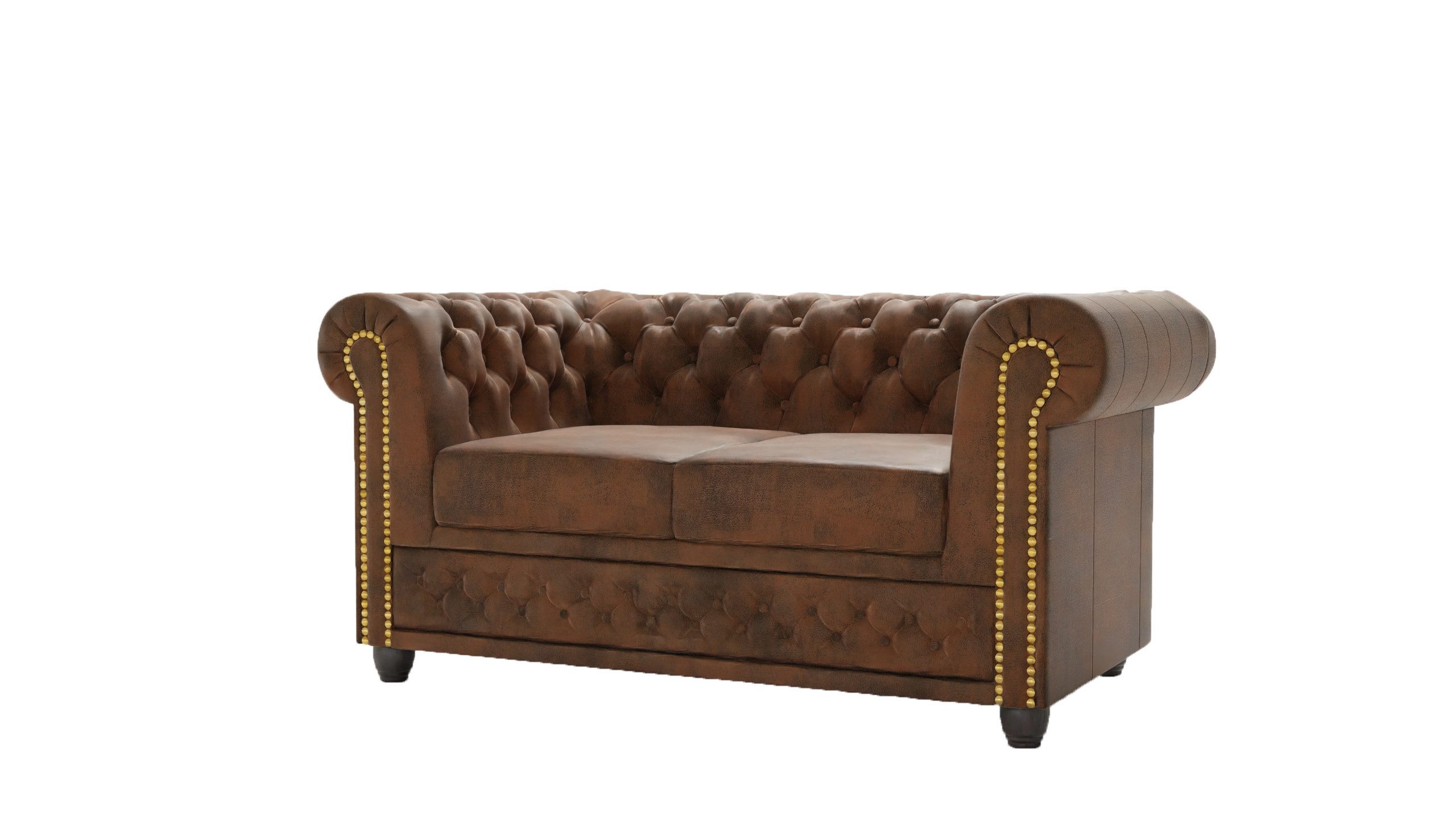 S-Style Möbel Chesterfield-Sofa Anton 2-Sitzer Sofa mit Schlaffunktion mit günstig online kaufen